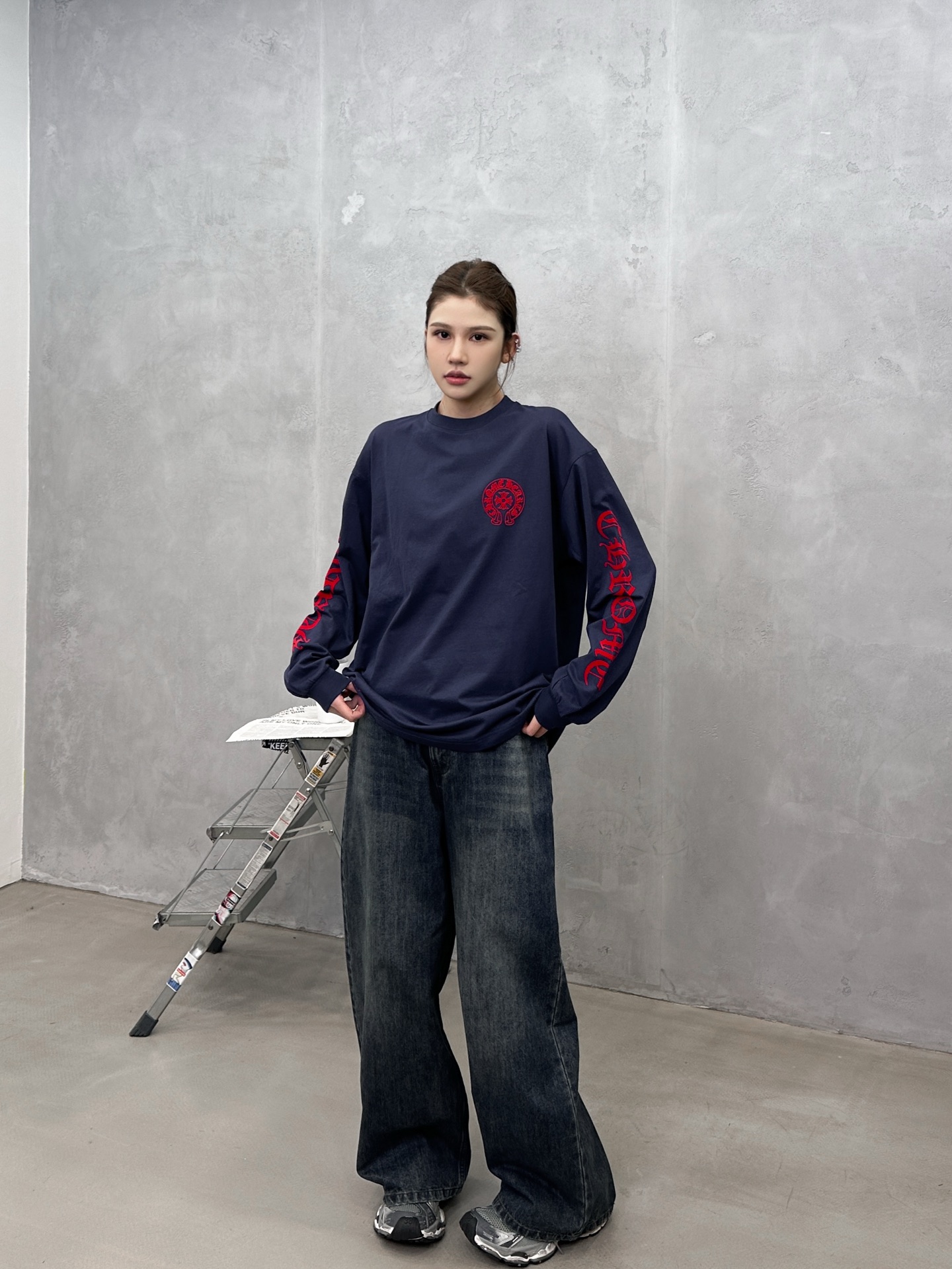 NO:623114,Chrome Hearts ｜ New long-sleeved t-shirt, garment washed and 6 flocking printing techniques, same style for men and women, size sml,, chrome hearts, alexander wang19860909克罗心 ｜ 新款长袖t,成衣洗水加6处植绒印花工艺,男女同款,尺码sml,,chrome hearts,alexander wang,Women's clothing