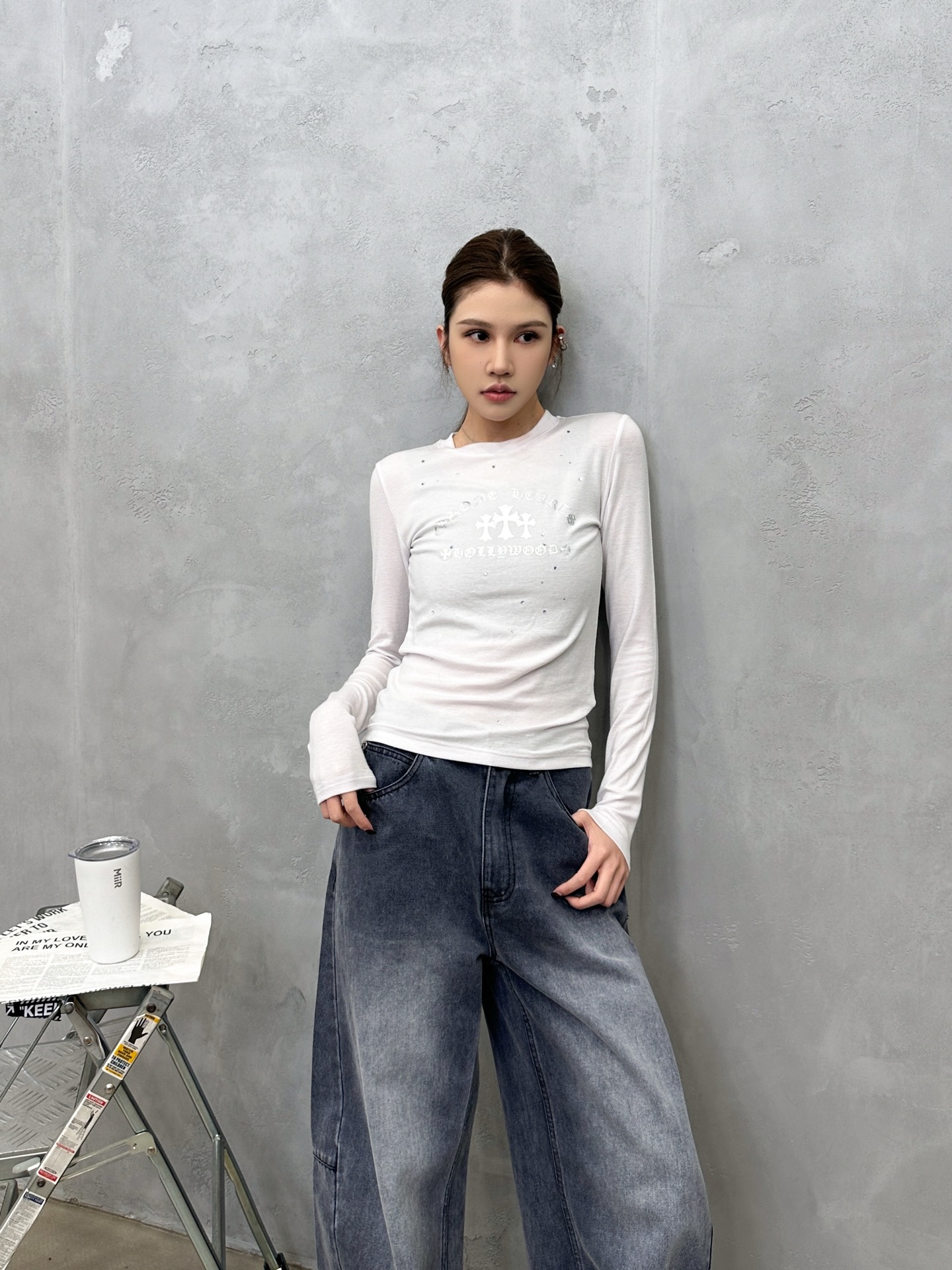 NO:623881,Chrome Hearts | New long-sleeved base layer, Tencel wool fabric imported from Japan, ready-to-wear rhinestone processing, casual fashion, size sml,, chrome hearts, alexander wang19860909克罗心 ｜ 新款长袖打底,日本进口天丝羊毛面料,成衣烫钻工艺,休闲时尚,尺码sml,,chrome hearts,alexander wang,Women's clothing