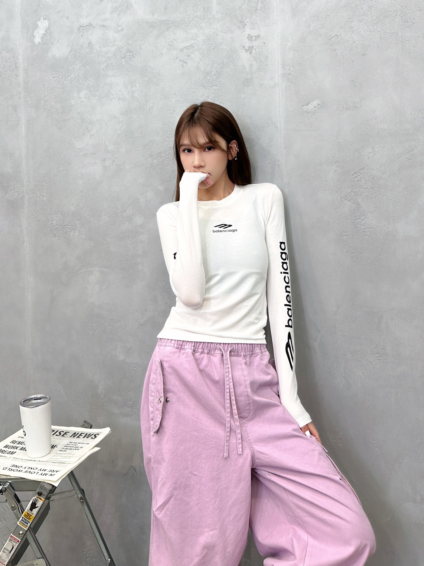 NO:650233,Paris ｜ New long-sleeved base layer, ready-made garments washed with multiple printing techniques, casual and fashionable, size sml,, alexander wang19860909巴黎 ｜ 新款长袖打底,成衣洗水加多处印花工艺,休闲时尚,尺码sml,,alexander wang,Women's clothing