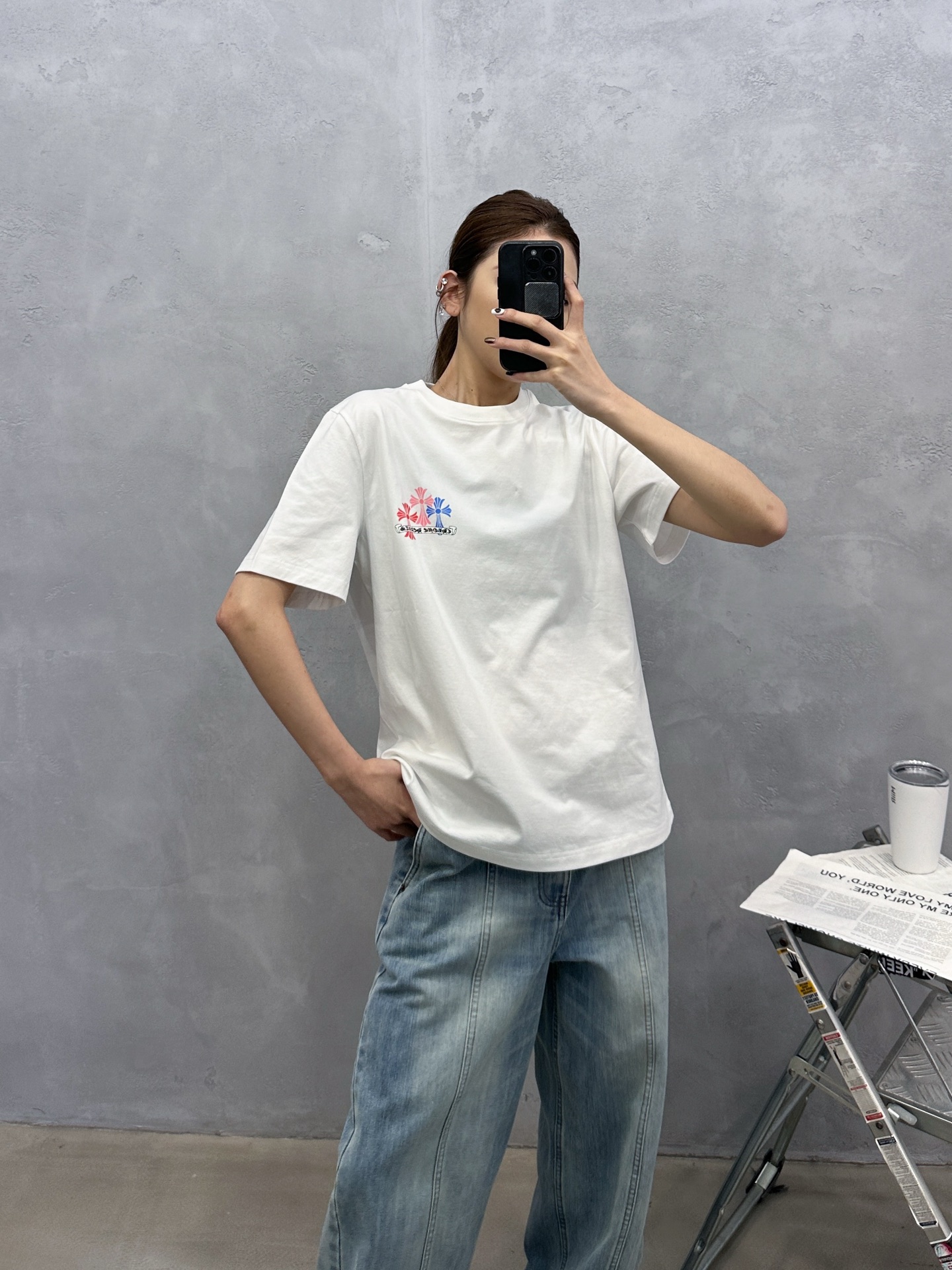 NO:650256,Chrome Hearts ｜ New short-sleeved T-shirt, ready-to-wear washed and multi-color printing technology, casual fashion, size sml,, chrome hearts, T-shirt, alexander wang19860909克罗心 ｜ 新款短袖t,成衣洗水加多处多色印花工艺,休闲时尚,尺码sml,,chrome hearts,T-shirt,alexander wang,Women's clothing