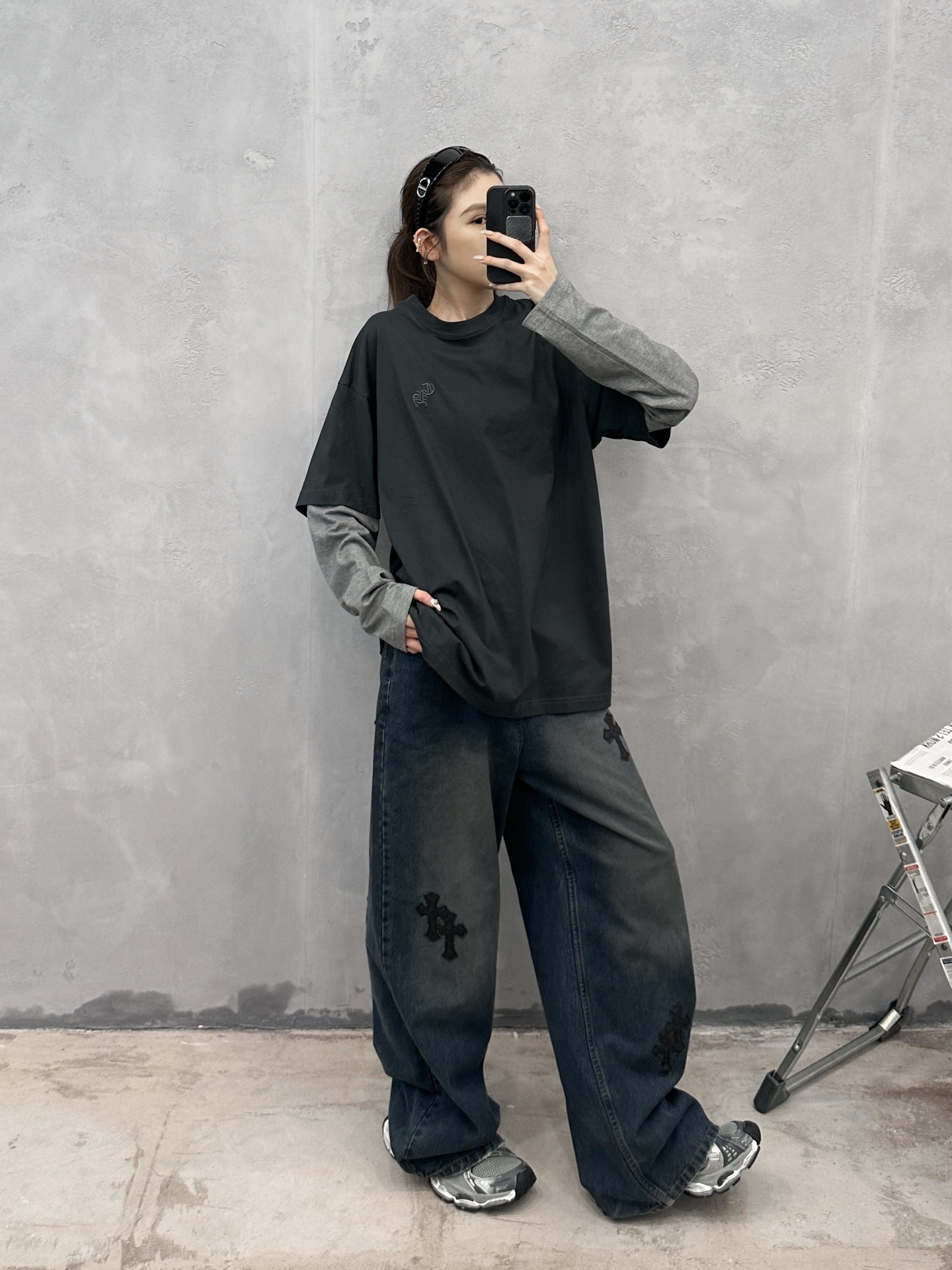 NO:651327,Chrome Hearts ｜ New long-sleeved t-shirt, ready-made garments washed with color spray technology and embroidered labels on the front and back, classic fake two-piece style, same style for men and women, size sml,, chrome hearts, alexander wang19860909克罗心 ｜ 新款长袖t,成衣洗水喷色工艺加前后刺绣标,经典假两件款式,男女同款,尺码sml,,chrome hearts,alexander wang,Women's clothing