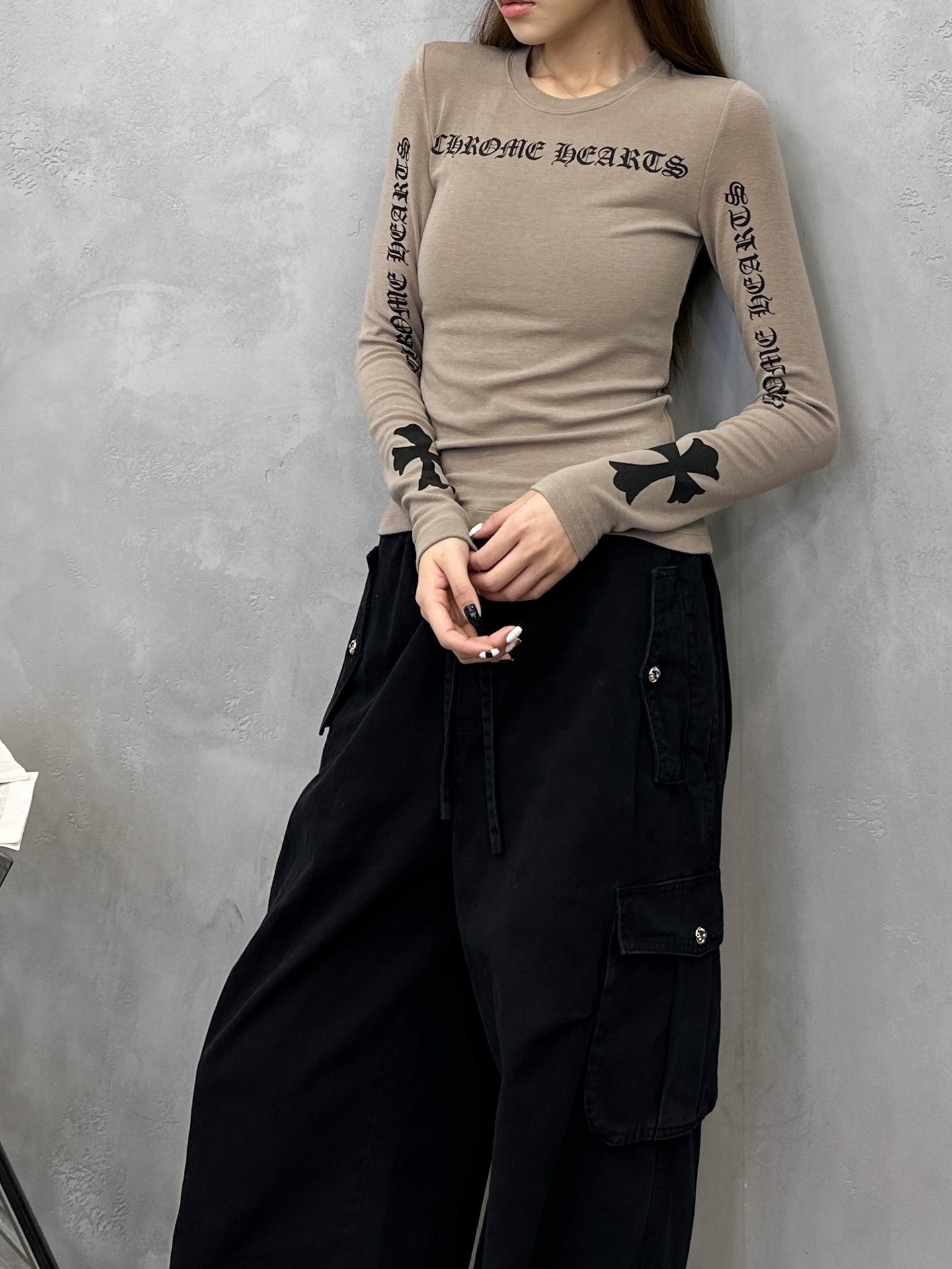 NO:651349,Chrome Hearts ｜ New long-sleeved bottoming, ready-to-wear washing and multiple printing techniques, wool blended imported fabrics, casual fashion, size sml,, chrome hearts, alexander wang19860909克罗心 ｜ 新款长袖打底,成衣洗水加多处印花工艺,羊毛混纺进口面料,休闲时尚,尺码sml,,chrome hearts,alexander wang,Women's clothing