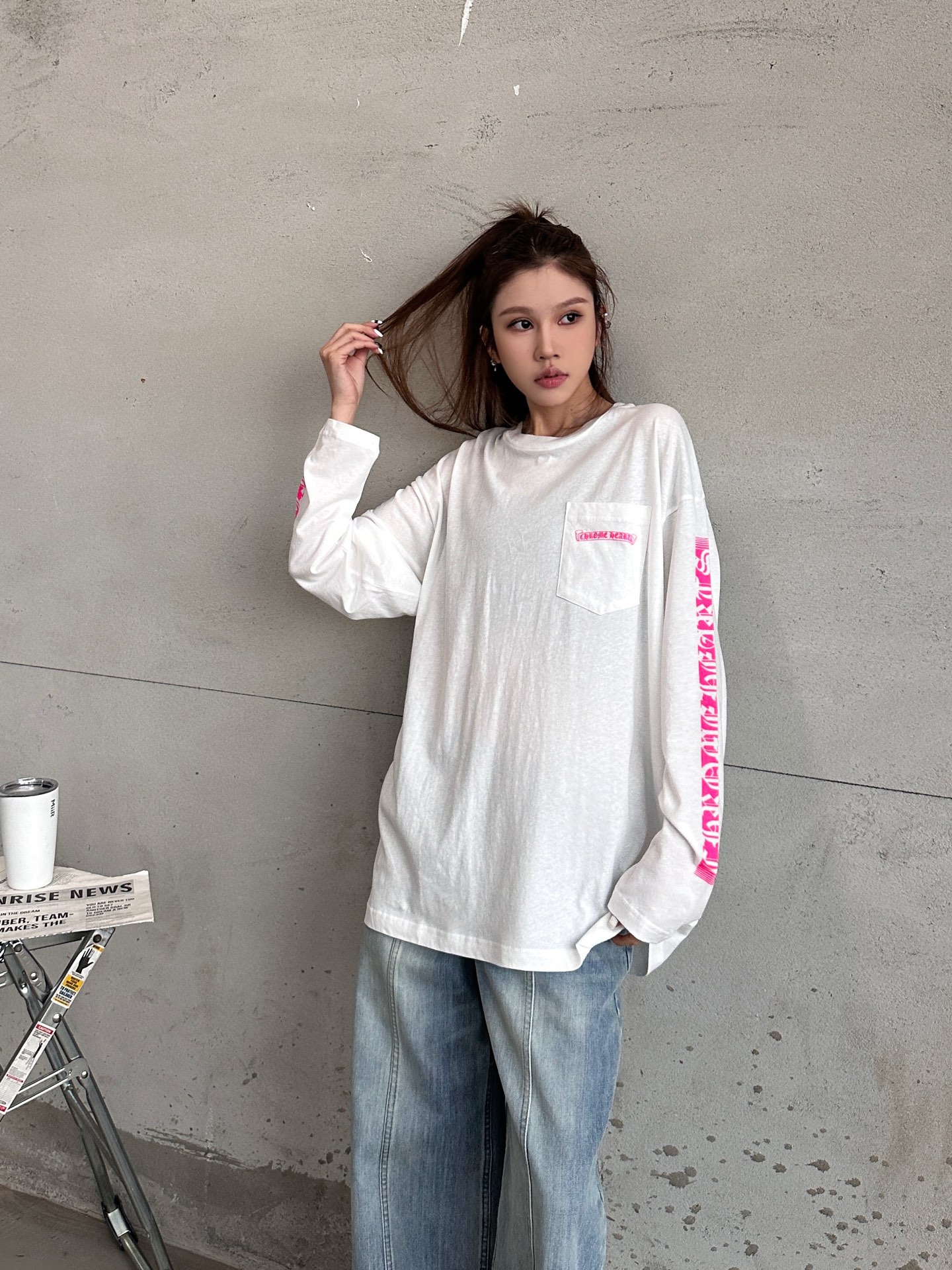 NO:663505,Chrome Hearts ｜ New long-sleeved t-shirt, ready-to-wear washed with 4 printing techniques, linen cotton fabric imported from Japan, same style for men and women, size sml,, chrome hearts,  19860909克罗心 ｜ 新款长袖t,成衣洗水加4处印花工艺,日本进口亚麻棉面料,男女同款,尺码sml,,chrome hearts, ,Women's clothing