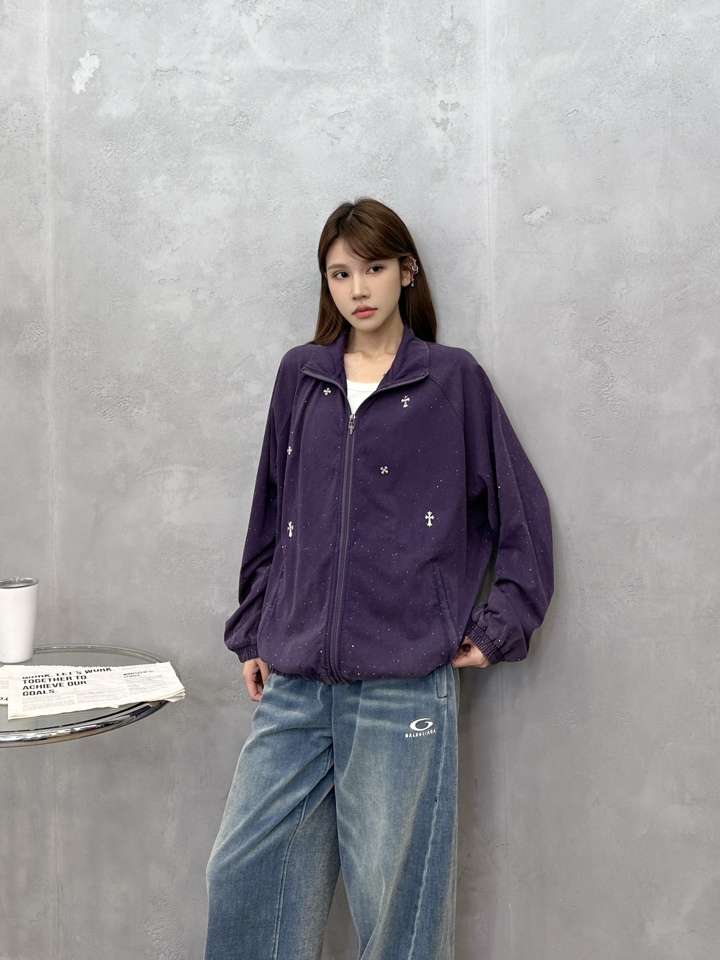 NO:686465,Chrome Hearts ｜ New hoodie cardigan, ready-to-wear washed and fried with full-body hot diamond processing, casual fashion, size sml,, chrome hearts, hoodie, sweatshirts,19860909克罗心 ｜ 新款卫衣开衫,成衣洗水炒色加全身烫钻工艺,休闲时尚,尺码sml,,chrome hearts,hoodie,sweatshirts,,Women's clothing