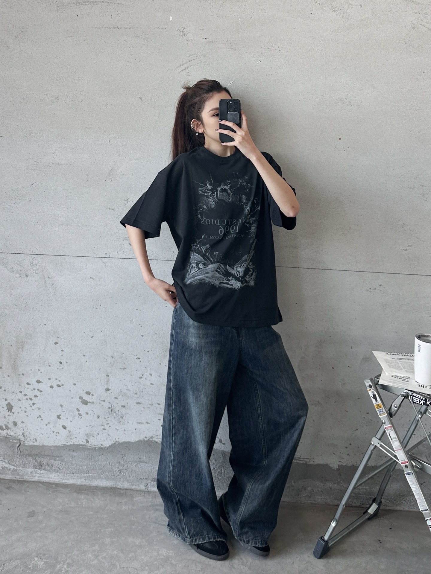 NO:687148,Acne | New short-sleeved t-shirt, garment washing process plus front and back white ink direct printing, casual fashion, size sml,,acne studios,T-shirt,19860909Acne ｜ 新款短袖t,成衣洗水工艺加前后白墨直喷印花,休闲时尚,尺码sml,,acne studios,T-shirt,,Women's clothing