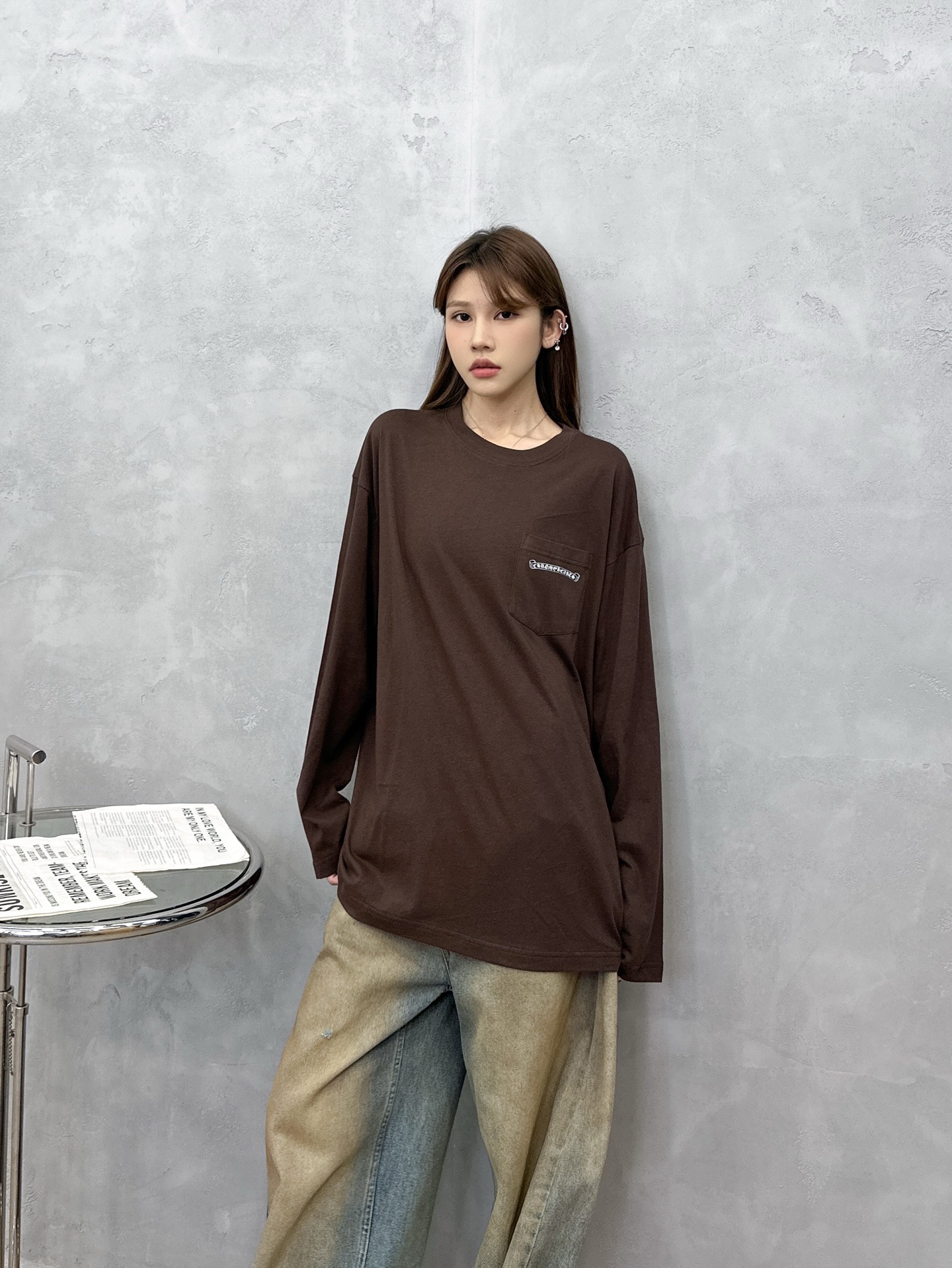 NO:694516,Chrome Hearts | New long-sleeved T-shirt, ready-to-wear washed and multi-color printing technology, linen cotton fabric imported from Japan, casual and fashionable, same style for men and women, size sml,,chrome hearts,19860909克罗心 ｜ 新款长袖t,成衣洗水加多色印花工艺,日本进口亚麻棉面料,休闲时尚,男女同款,尺码sml,,chrome hearts,,Women's clothing