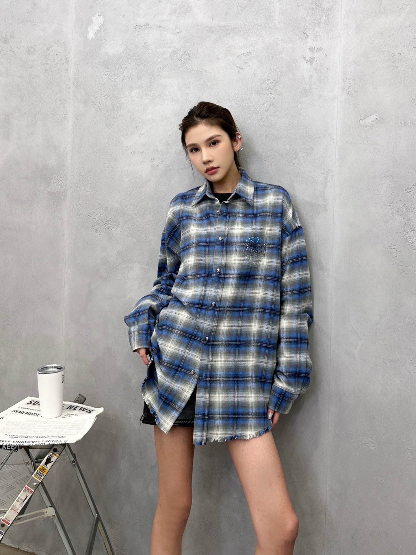 NO:697528,Chrome Hearts ｜ New plaid shirt, ready-to-wear washed and ironed, 100% cotton plaid fabric, same style for men and women, size sml,,chrome hearts,19860909克罗心 ｜ 新款格子衬衣,成衣洗水烫钻工艺,全棉格子面料,男女同款,尺码sml,,chrome hearts,,Women's clothing