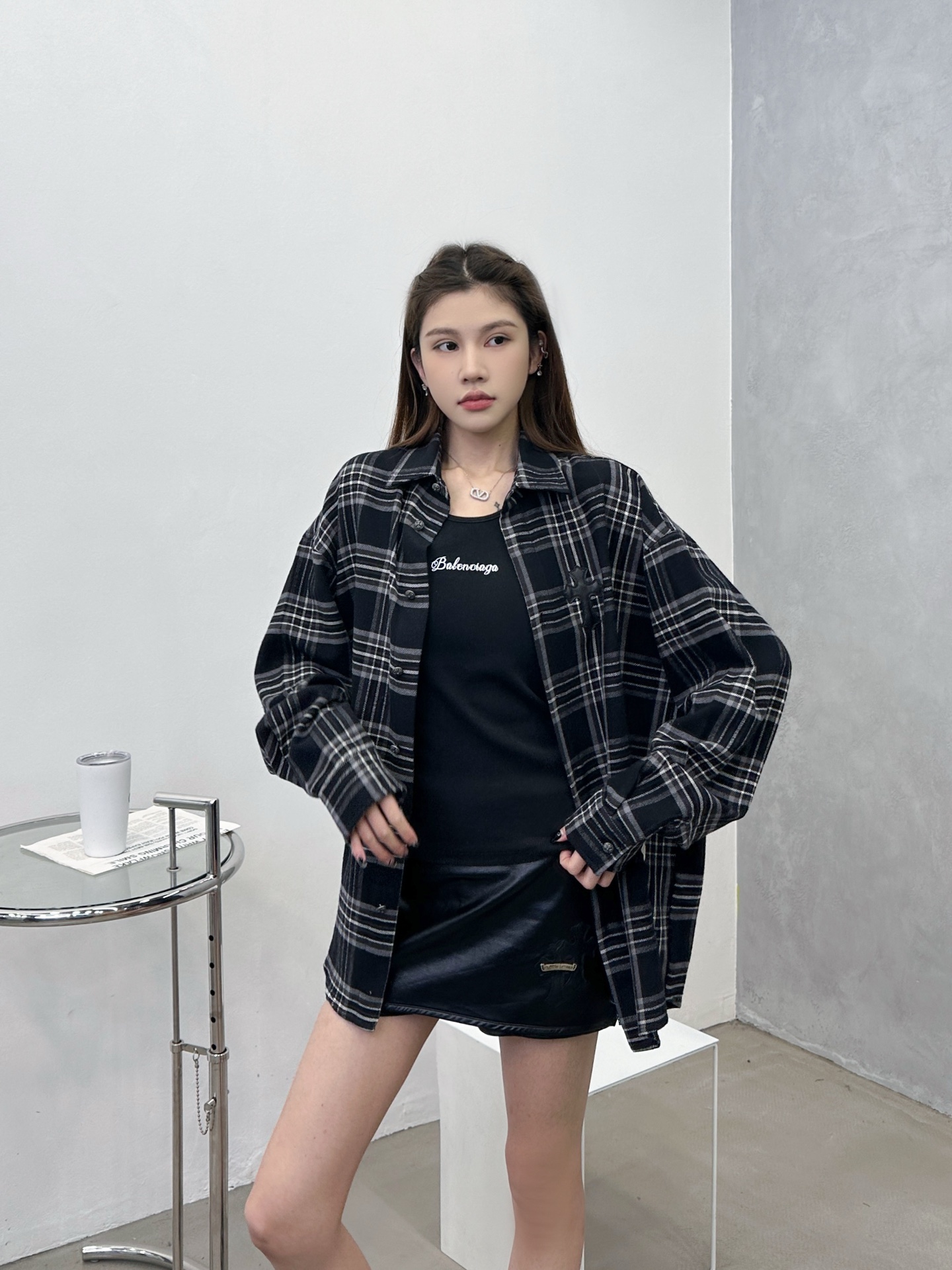 NO:717502,Chrome Hearts | New casual shirts, ready-to-wear washing and shaping technology, multiple cross mark embroideries, brand-dyed cotton plaid fabric, casual fashion, same style for men and women, sizes sml,,chrome hearts,19860909克罗心 ｜ 新款休闲衬衣,成衣洗水定型工艺,多处十字标刺绣,品牌色织全棉格纹面料,休闲时尚,男女同款,尺码sml,,chrome hearts,,Women's clothing