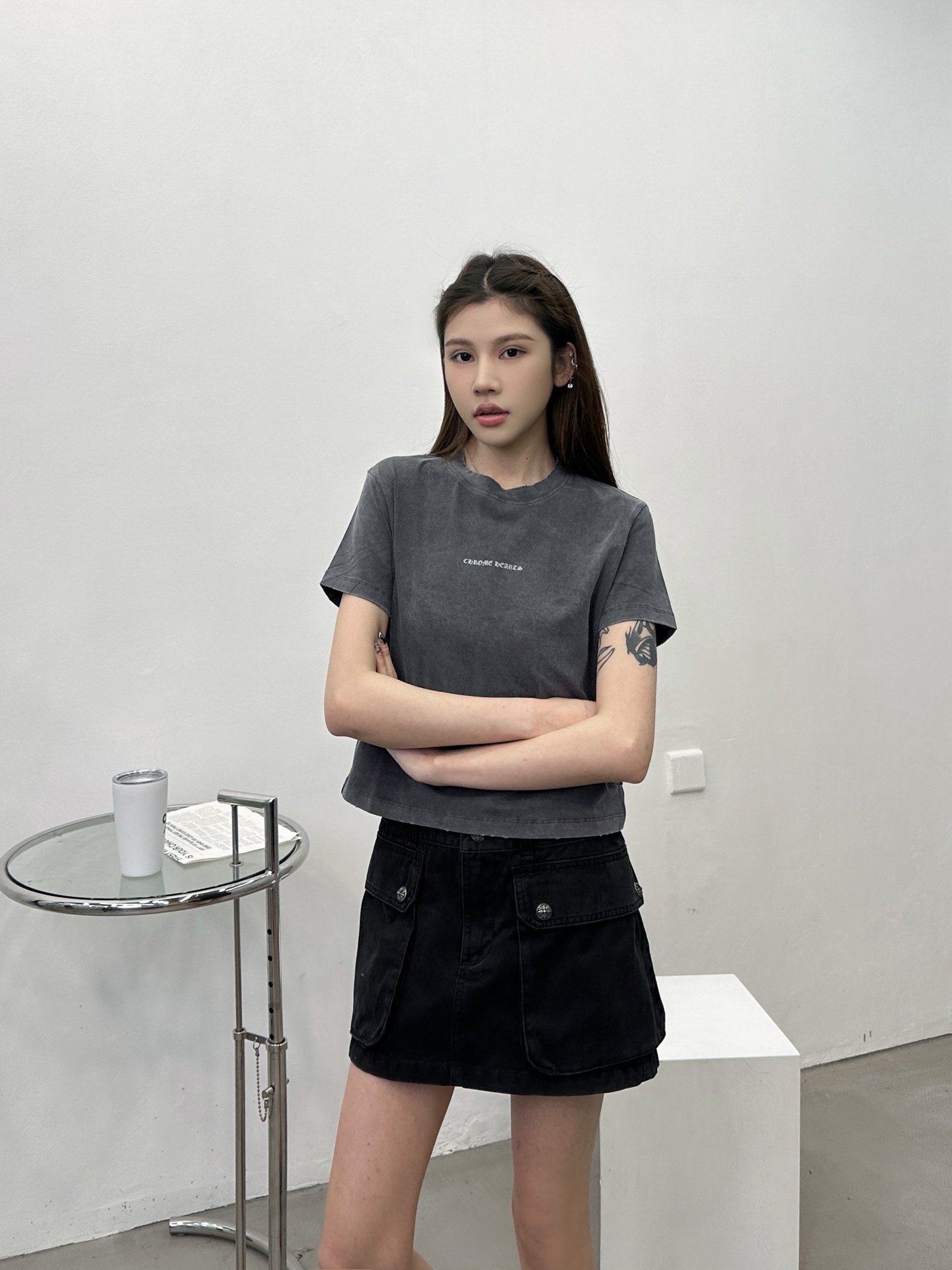 NO:717522,Chrome Hearts ｜ New short-sleeved T-shirt, ready-made garments washed and fried before and after printing and hanging grinding process, size sml,, chrome hearts, T-shirt,19860909克罗心 ｜ 新款短袖t,成衣洗水炒色前后印花加吊磨工艺,尺码sml,,chrome hearts,T-shirt,,Women's clothing