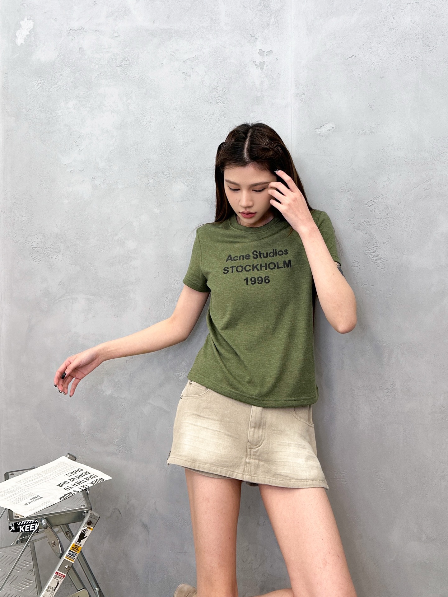 NO:717523,Acne | New short-sleeved t-shirt, brand classic printed logo, imported wool blended fabric, fashionable and casual, size sml,,acne studios,T-shirt,19860909Acne ｜ 新款短袖t,品牌经典印花标,进口羊毛混纺面料,时尚休闲,尺码sml,,acne studios,T-shirt,,Women's clothing
