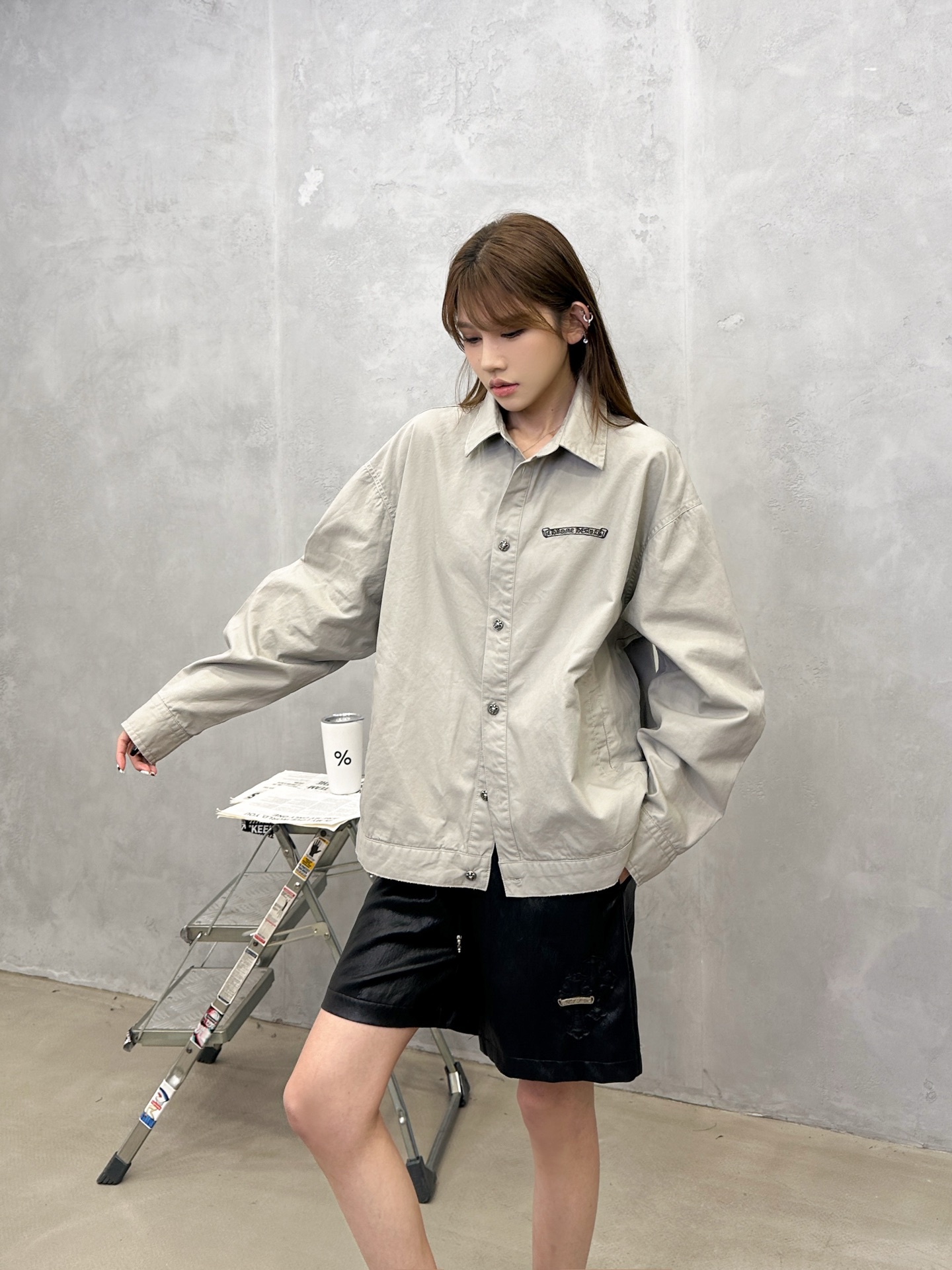 NO:734216,Chrome Hearts ｜ New style jackets, ready-to-wear washed and polished with hand-embroidered horse hair cross mark craftsmanship, high-density cotton khaki fabric, same style for men and women, sizes sml,, chrome hearts, jackets & coats,jackets & coats,19860909克罗心 ｜ 新款夹克外套,成衣洗水吊磨加手工刺绣马毛十字标工艺,高密全棉卡其布面料,男女同款,尺码sml,,chrome hearts,jackets & coats,jackets & coats,,Women's clothing