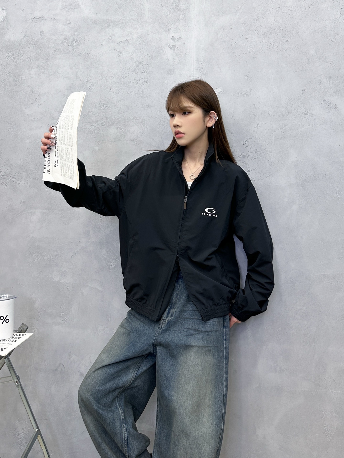 NO:738723,Paris | New style windbreaker jacket, classic front and back embroidered logo, double-layer workmanship, same style for men and women, sizes sml,, jackets & coats,19860909巴黎 ｜ 新款风衣夹克,经典前后刺绣标,双层做工,男女同款,尺码sml,,jackets & coats,,Women's clothing