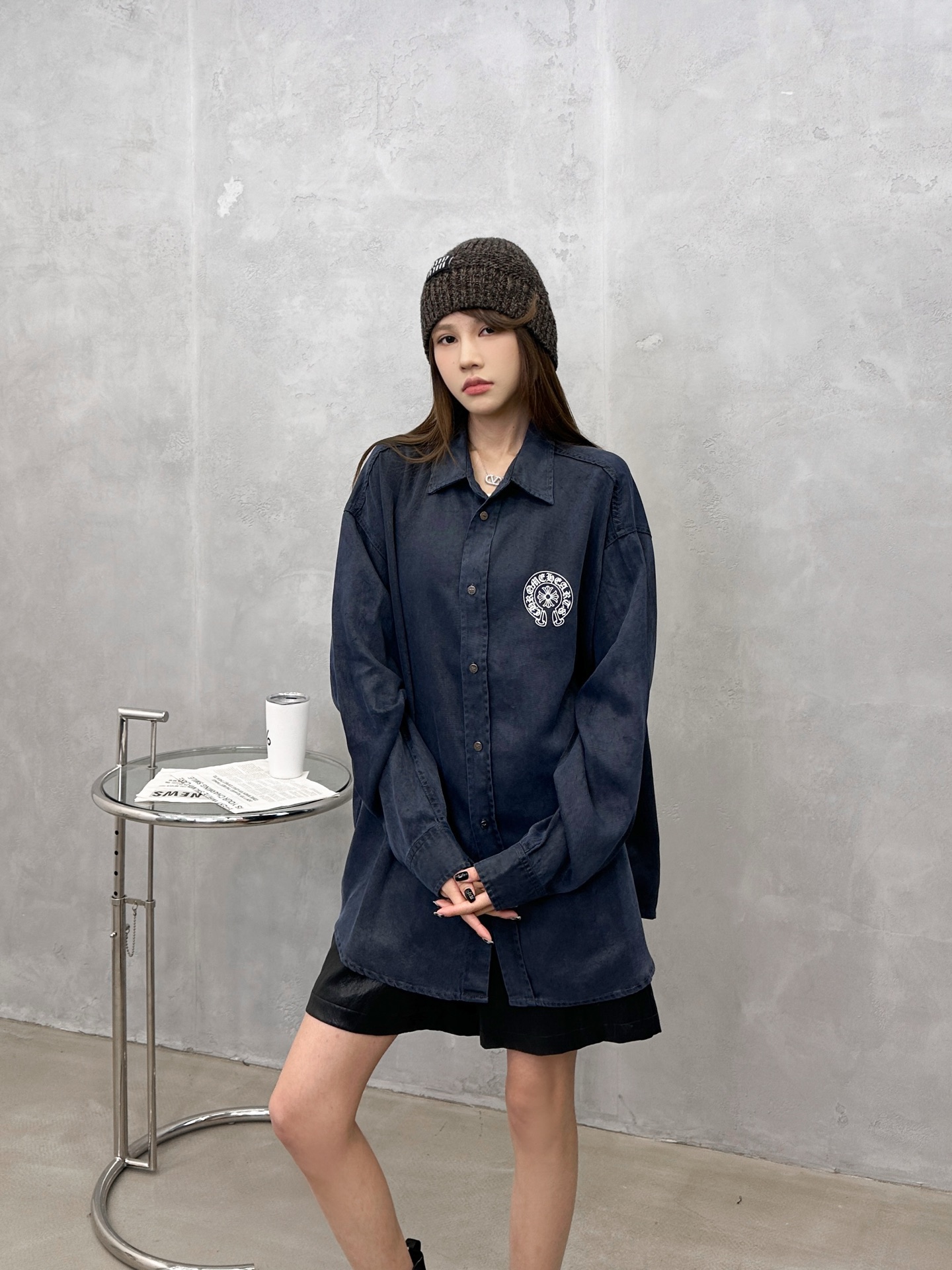 NO:738724,Chrome Hearts ｜ New casual shirt, ready-made garments washed and fried with 3 printings on the front and back, Tencel fabric, casual fashion, size sml,, chrome hearts,19860909克罗心 ｜ 新款休闲衬衣,成衣洗水炒色工艺加前后3处印花,天丝面料,休闲时尚,尺码sml,,chrome hearts,,Women's clothing