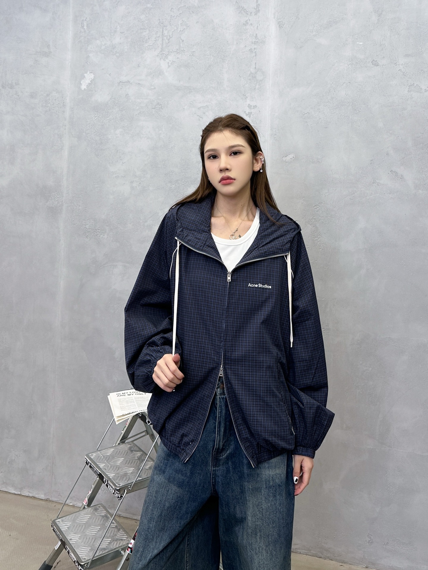 NO:740649,Acne | New casual jacket, classic front and back printed logo, yarn-dyed plaid cotton fabric, double-layer workmanship, casual and fashionable, size sml,,acne studios,jackets & coats,19860909Acne ｜ 新款休闲外套,经典前后印花标,色织格纹全棉面料,双层做工,休闲时尚,尺码sml,,acne studios,jackets & coats,,Women's clothing