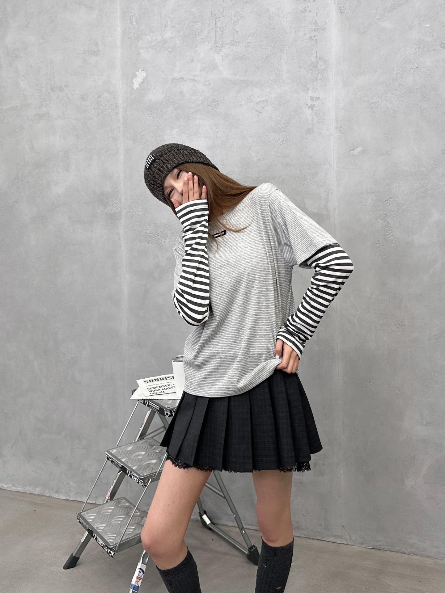 NO:748762,Miu | New fake two-piece long-sleeved t-shirt, garment washing and color fixing process, classic embroidery logo, Tencel wool fabric, casual fashion, size sml,,miumiu,19860909Miu ｜ 新款假两件长袖t,成衣洗水固色工艺,经典刺绣标,天丝羊毛面料面料,休闲时尚,尺码sml,,miumiu,,Women's clothing