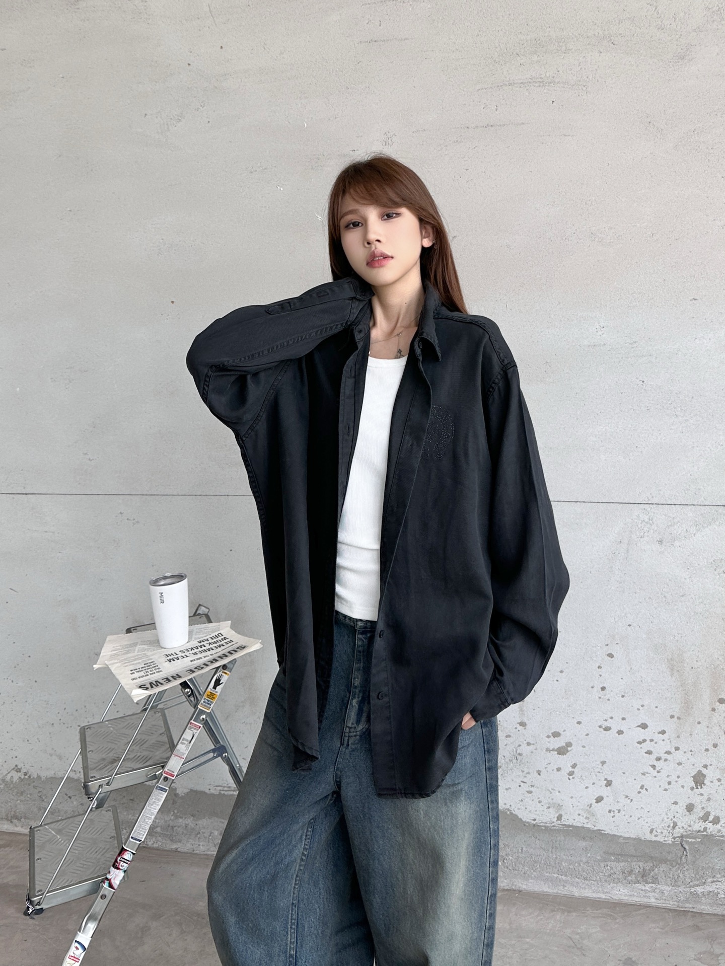 NO:750611,Chrome Hearts ｜ New casual shirts, ready-to-wear washed and front and back perforated, Tencel fabric, fashionable and casual, same style for men and women, size sml,, chrome hearts,19860909克罗心 ｜ 新款休闲衬衣,成衣洗水加前后烫钻工艺,天丝面料,时尚休闲,男女同款,尺码sml,,chrome hearts,,Women's clothing