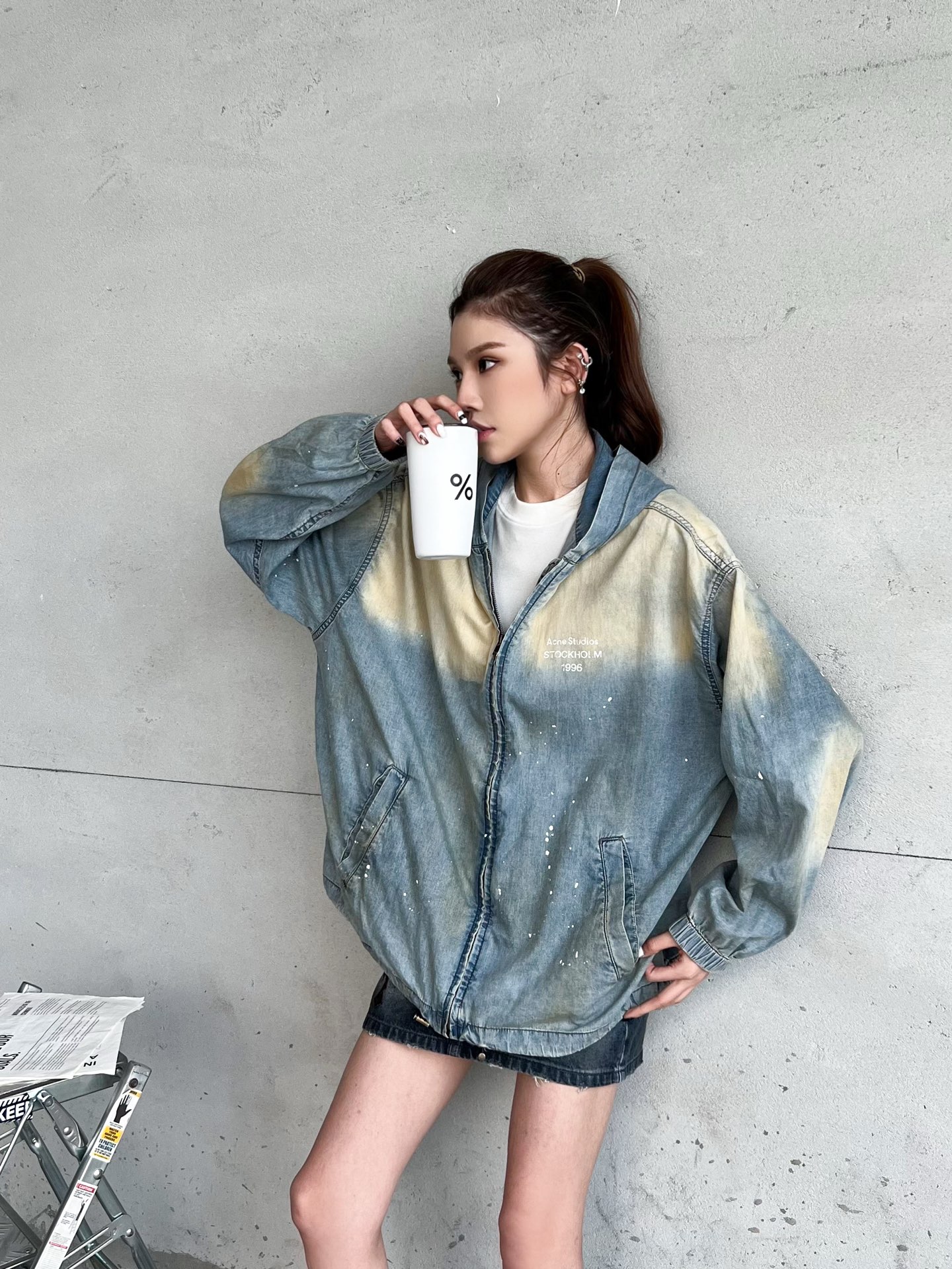 NO:750623,Acne | New denim cardigan, ready-to-wear washed acrylic technology, cotton ultra-thin denim fabric, casual and fashionable, same style for men and women, size sml,,acne studios,19860909Acne ｜ 新款牛仔开衫,成衣洗水喷色丙烯工艺,全棉超薄牛仔面料,休闲时尚,男女同款,尺码sml,,acne studios,,Women's clothing