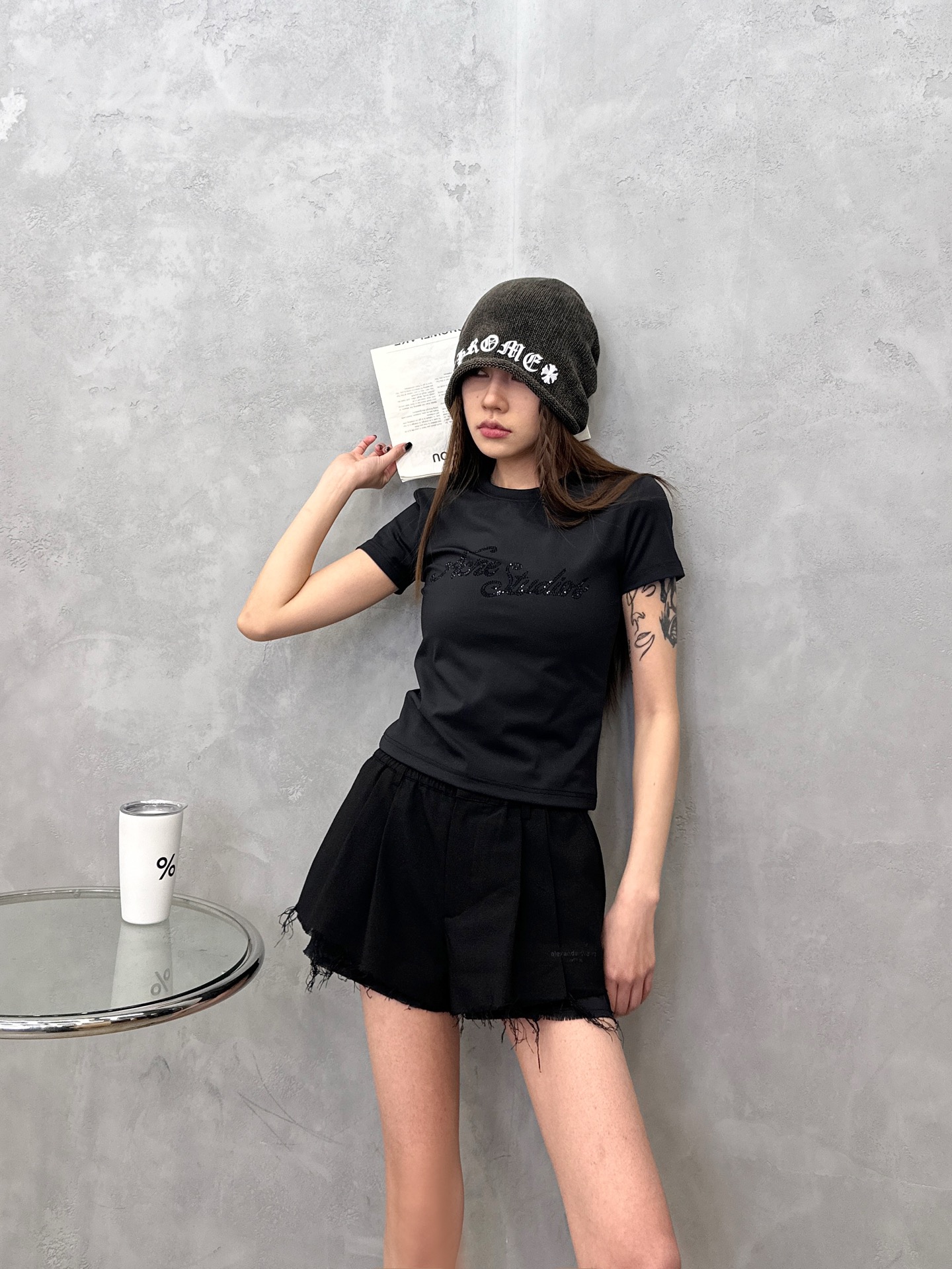 NO:790865,Acne ｜ New short-sleeved bottoming, elastic quick-drying sports fabric, classic hot diamond lettering technology, casual fashion, size sml,,acne studios, T-shirt,19860909Acne ｜ 新款短袖打底,弹力速干运动面料,经典烫钻字母标工艺,休闲时尚,尺码sml,,acne studios,T-shirt,,Women's clothing