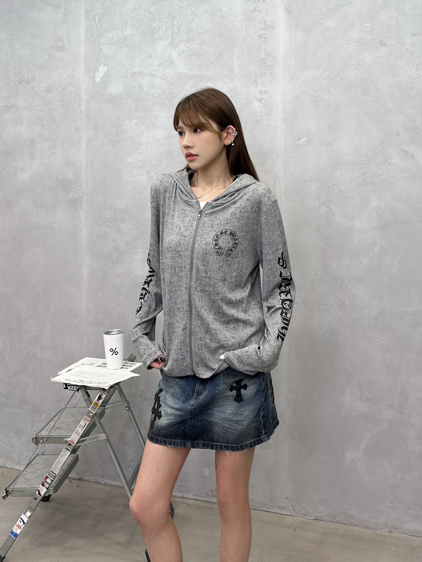 NO:791311,Chrome Hearts | New casual cardigan, garment washing process plus 5 printings, special rayon-cotton blended fried fabric, fashionable and casual, size sml,,chrome hearts,19860909克罗心 ｜ 新款休闲开衫,成衣洗水工艺加5处印花,特殊人棉混纺炒色面料,时尚休闲,尺码sml,,chrome hearts,,Women's clothing