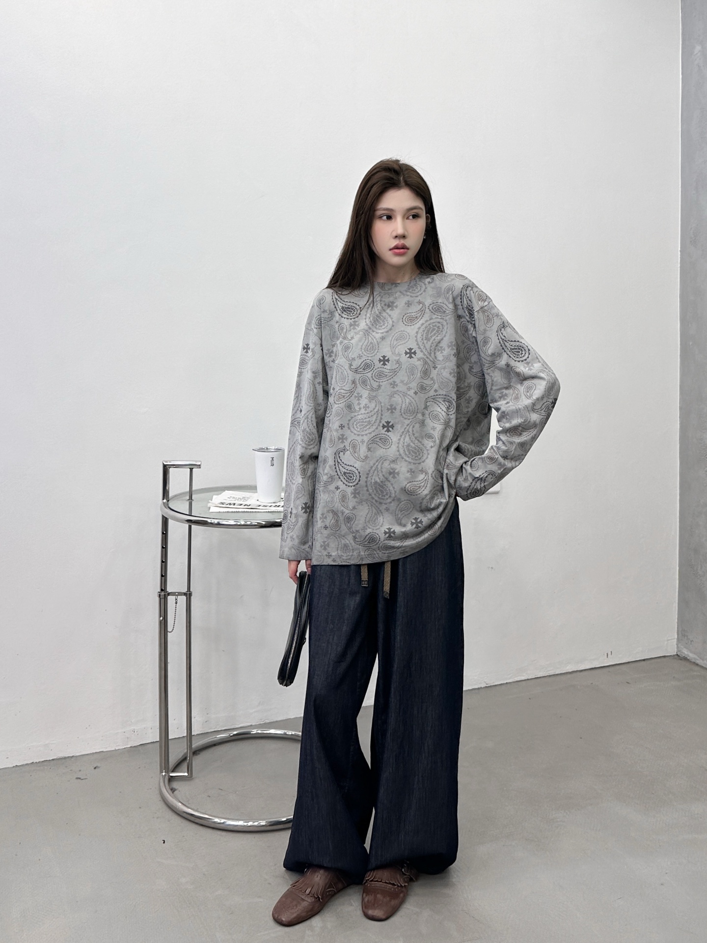 NO:795822,Chrome Hearts | New long-sleeved t-shirt, ready-to-wear washed and fried plus digital direct-injection gray fabric printing process, casual fashion, size sml,,chrome hearts,19860909克罗心 ｜ 新款长袖t,成衣洗水炒色加数码直喷坯布印花工艺,休闲时尚,尺码sml,,chrome hearts,,Women's clothing