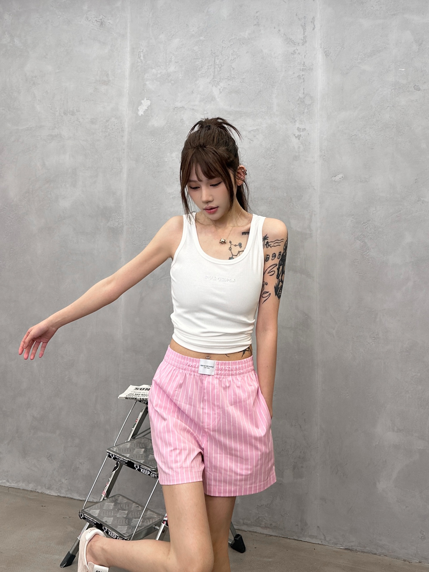 NO:801311,King | New casual shorts, brand classic embroidery logo, cotton yarn-dyed striped fabric, classic fashion, size sml,, alexander wang, shorts,19860909大王 ｜ 新款休闲短裤,品牌经典刺绣标,全棉色织条纹面料,经典时尚,尺码sml,,alexander wang,shorts,,Women's clothing