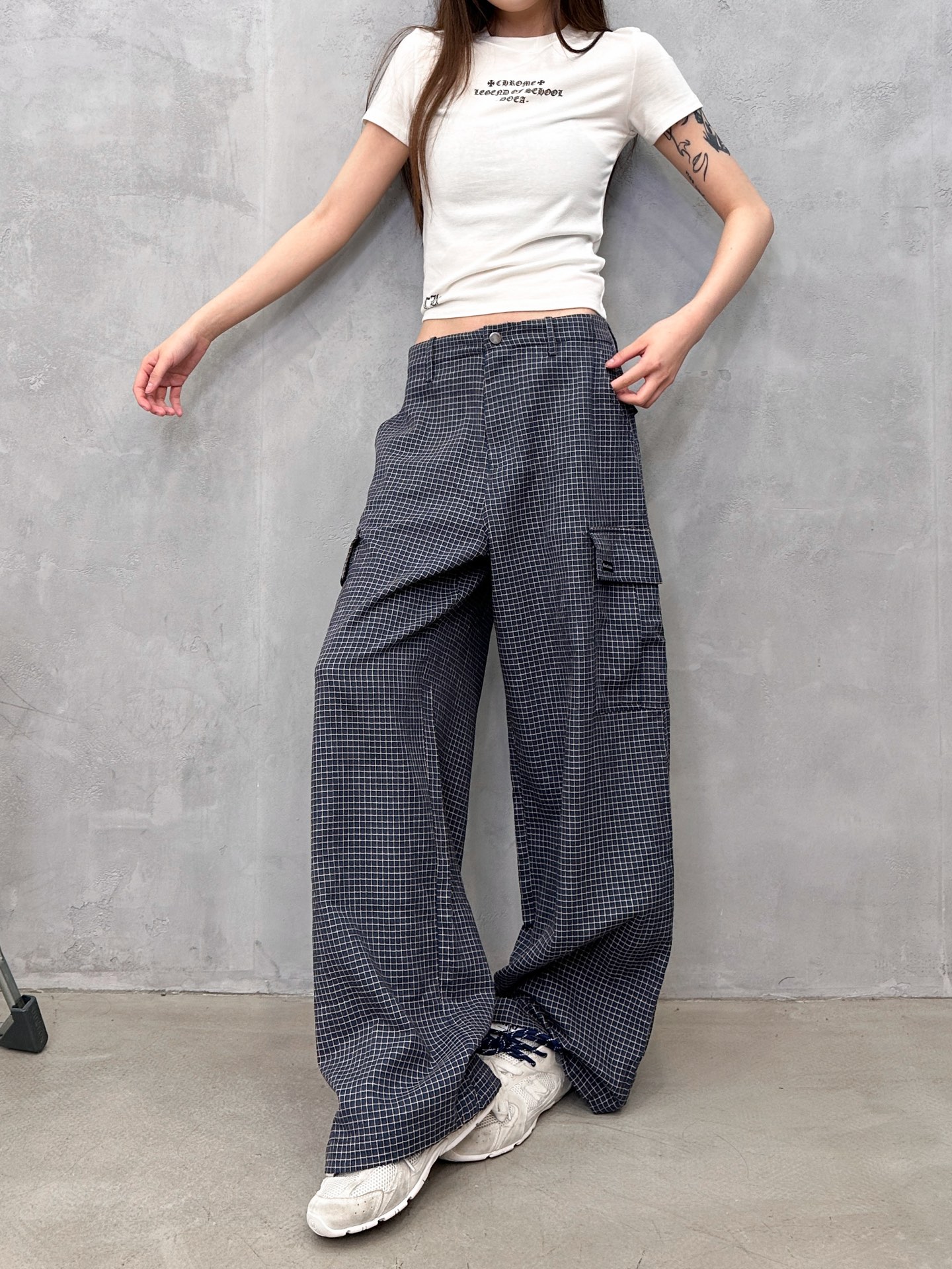 NO:801313,Acne | New style casual overalls, ready-made garments washed with brand classic embroidery logo, the latest cotton yarn-dyed plaid fabric, fashionable and casual, size sml,,acne studios,19860909Acne ｜ 新款休闲工装裤,成衣洗水加品牌经典刺绣标,最新全棉色织格纹面料,时尚休闲,尺码sml,,acne studios,,Women's clothing