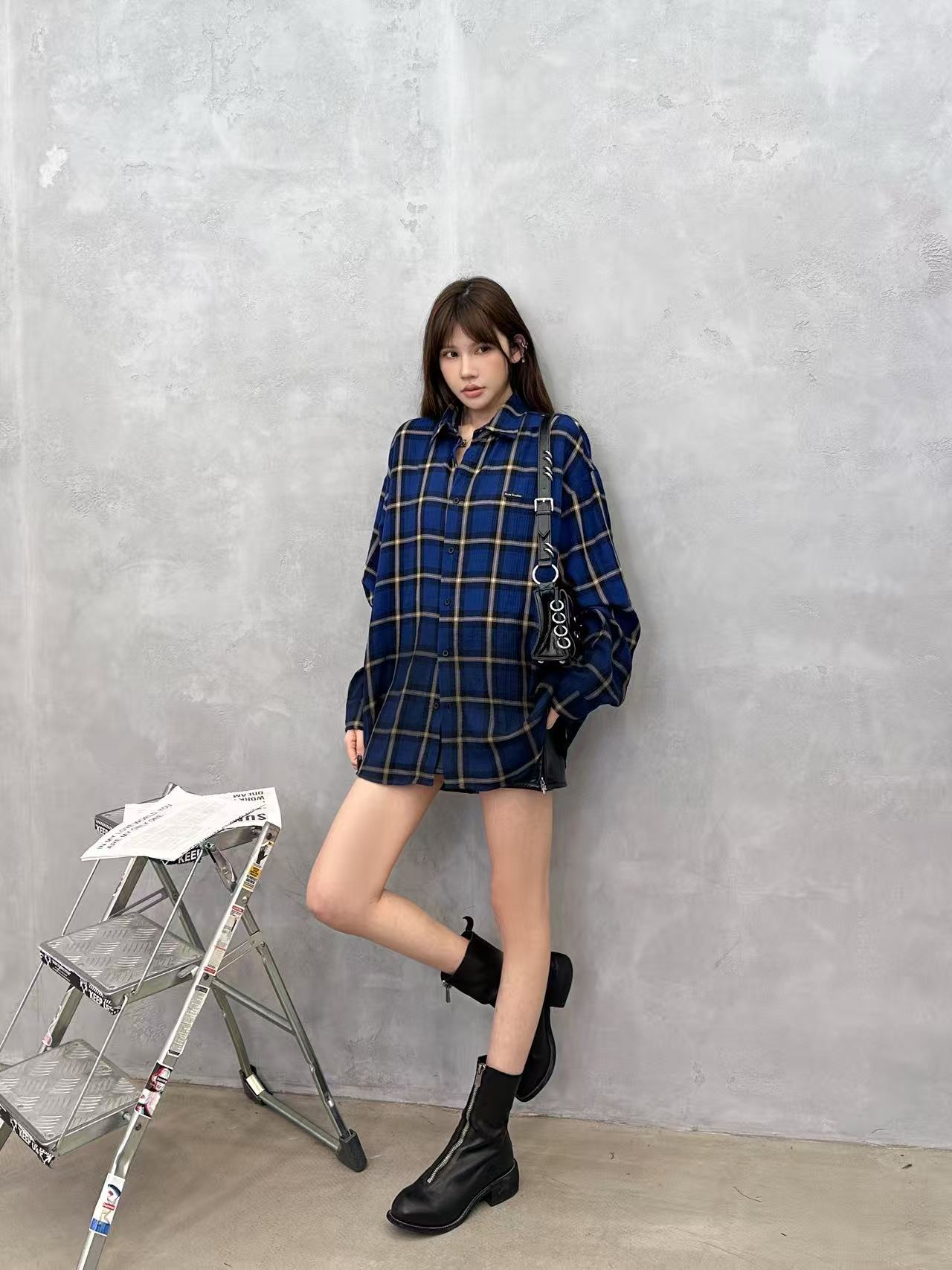 NO:805624,Acne | New casual shirts, brand classic embroidery logo, ready-to-wear washing and color spraying technology, cotton yarn-dyed plaid fabric, same style for men and women, size sml,,acne studios,19860909Acne ｜ 新款休闲衬衣,品牌经典刺绣标,成衣洗水喷色工艺,全棉色织格纹面料,男女同款,尺码sml,,acne studios,,Women's clothing