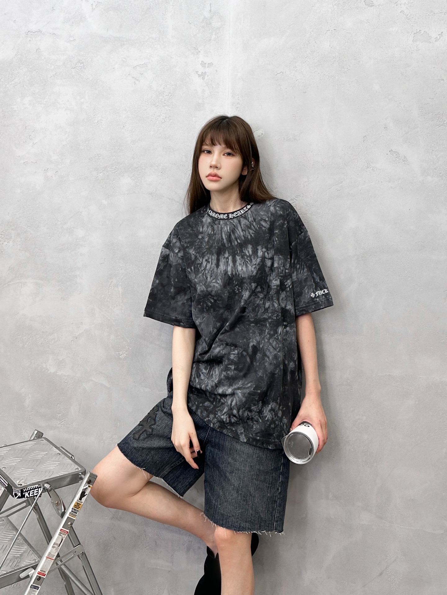 NO:823120,Chrome Hearts ｜ New short-sleeved T-shirt, ready-made garments washed and tie-dyed with four-way printing, casual and fashionable, same style for men and women, size sml,, chrome hearts, T-shirt,19860909克罗心 ｜ 新款短袖t,成衣洗水扎染工艺加四处印花,休闲时尚,男女同款,尺码sml,,chrome hearts,T-shirt,,Women's clothing