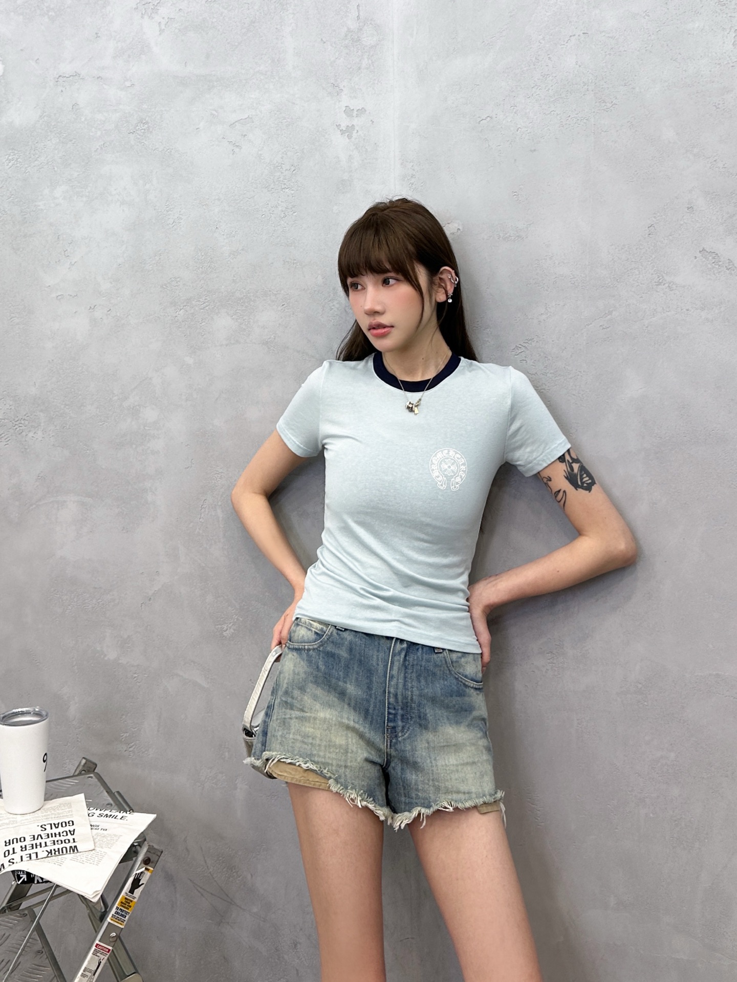NO:838530,Chrome Hearts ｜ New short-sleeved T-shirt, garment washing and color fixation process plus multiple printing, imported lyocell linen fabric, casual and fashionable, size sml,, chrome hearts, T-shirt,19860909克罗心 ｜ 新款短袖t,成衣洗水固色工艺加多处印花,进口莱赛尔亚麻面料,休闲时尚,尺码sml,,chrome hearts,T-shirt,,Women's clothing