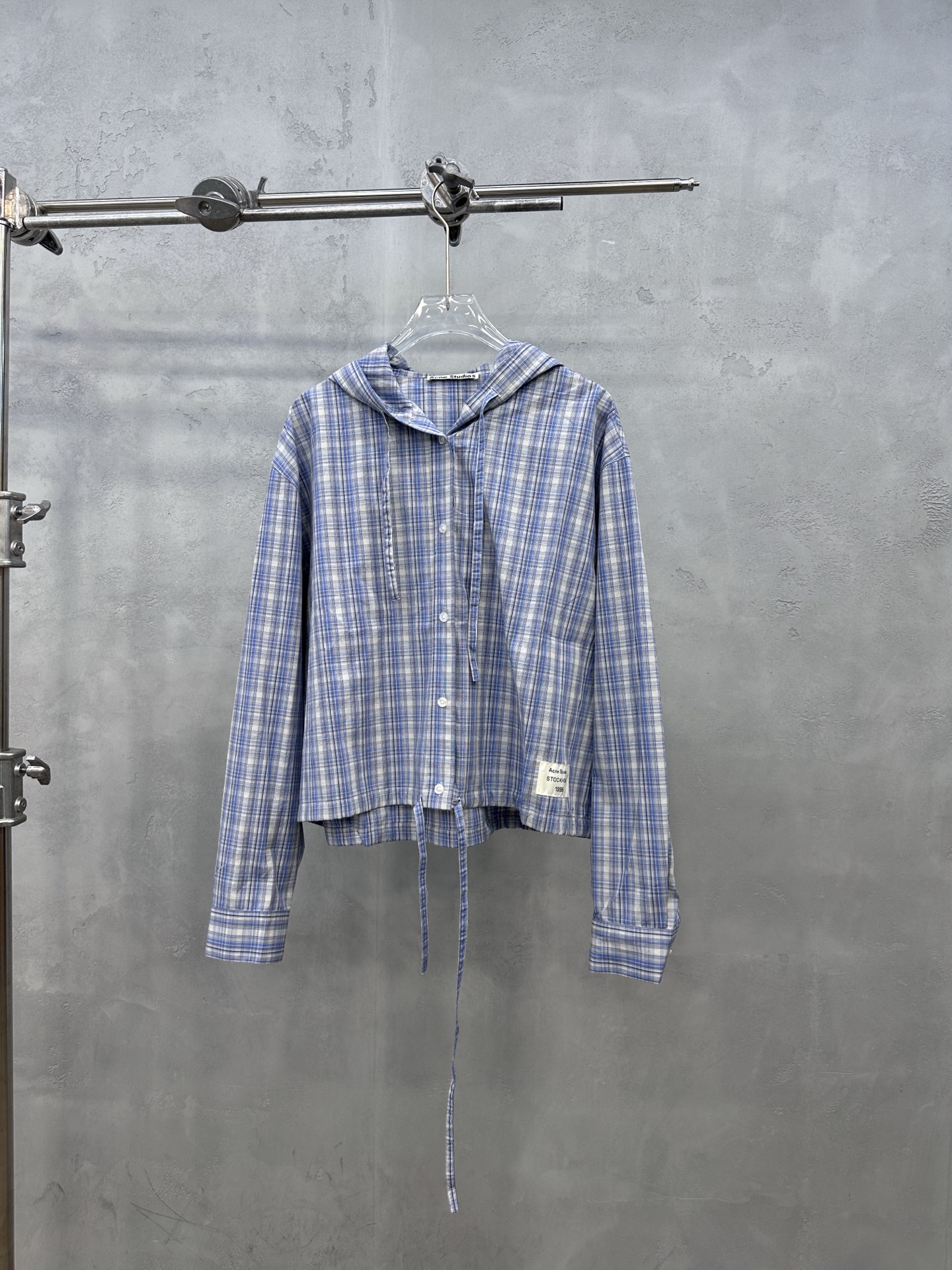 NO:841781,Acne | New casual shirt jacket, ready-to-wear washed and softened, brand classic embroidered logo, custom-woven silver yarn-dyed plaid fabric, casual fashion, size sml,,acne studios,jackets & coats,19860909Acne ｜ 新款休闲衬衣外套,成衣洗水加软工艺,品牌经典刺绣标,定织银丝色织格纹面料,休闲时尚,尺码sml,,acne studios,jackets & coats,,Women's clothing