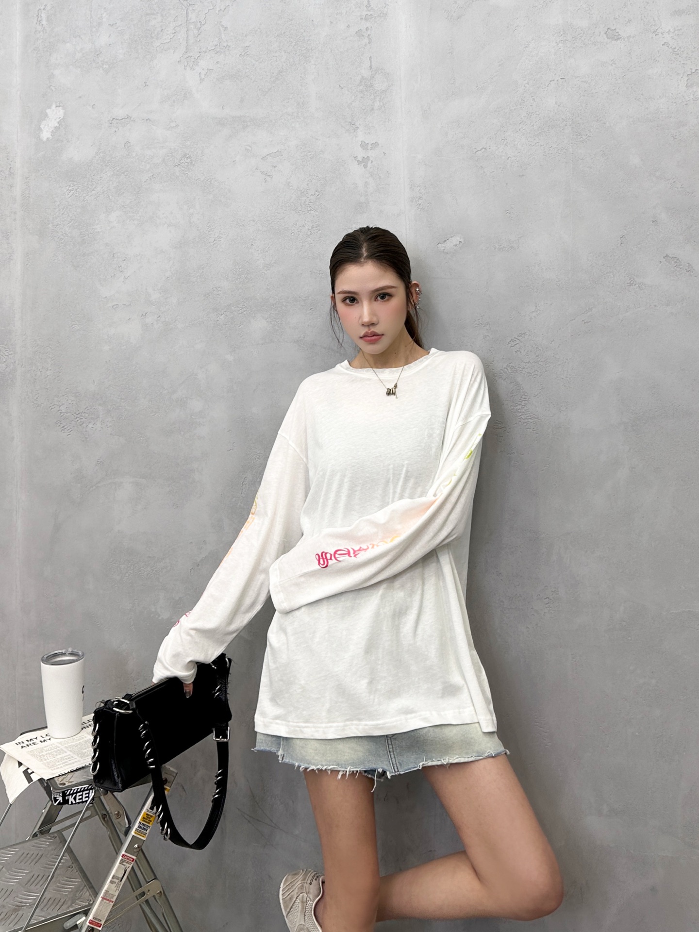 NO:898775,Chrome Hearts ｜ New long-sleeved base layer, ready-made garments washed with five color overprinting techniques, imported linen cotton fabric, fashionable and casual, size sml,, chrome hearts,19860909克罗心 ｜ 新款长袖打底,成衣洗水加五处彩色过度印花工艺,进口亚麻棉面料,时尚休闲,尺码sml,,chrome hearts,,Women's clothing