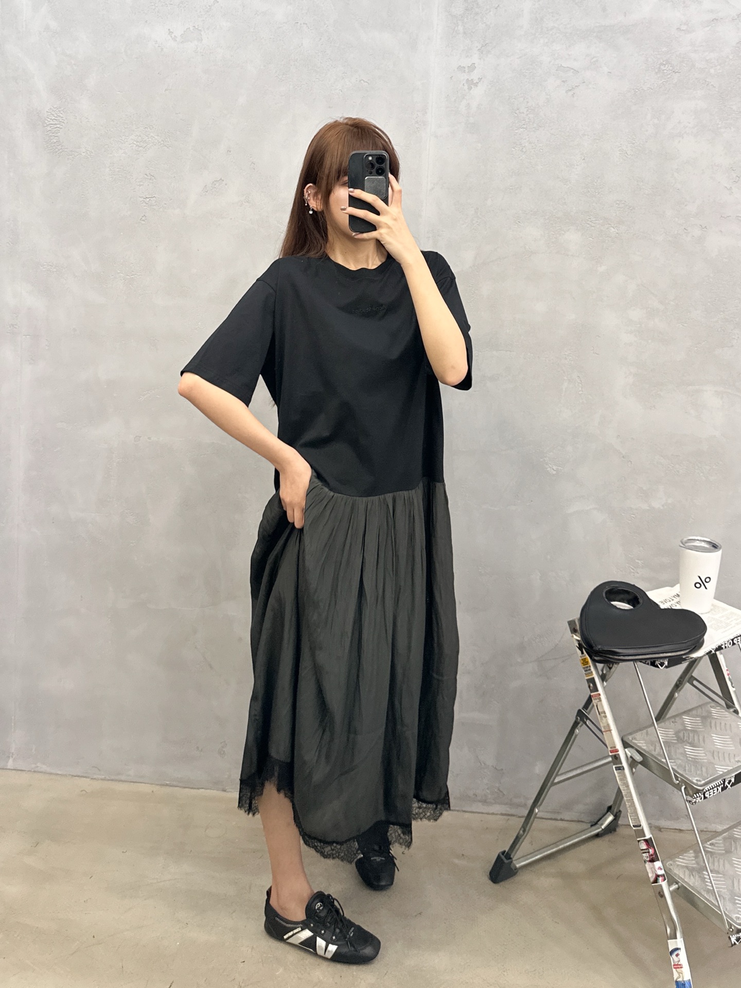 NO:907883,Acne | New splicing dress, brand classic embroidery logo, needle woven upper and lower splicing style, casual fashion, size sml,,acne studios,skirts,19860909Acne ｜ 新款拼接连衣裙,品牌经典刺绣标,针梭织上下拼接款式,休闲时尚,尺码sml,,acne studios,skirts,,Women's clothing