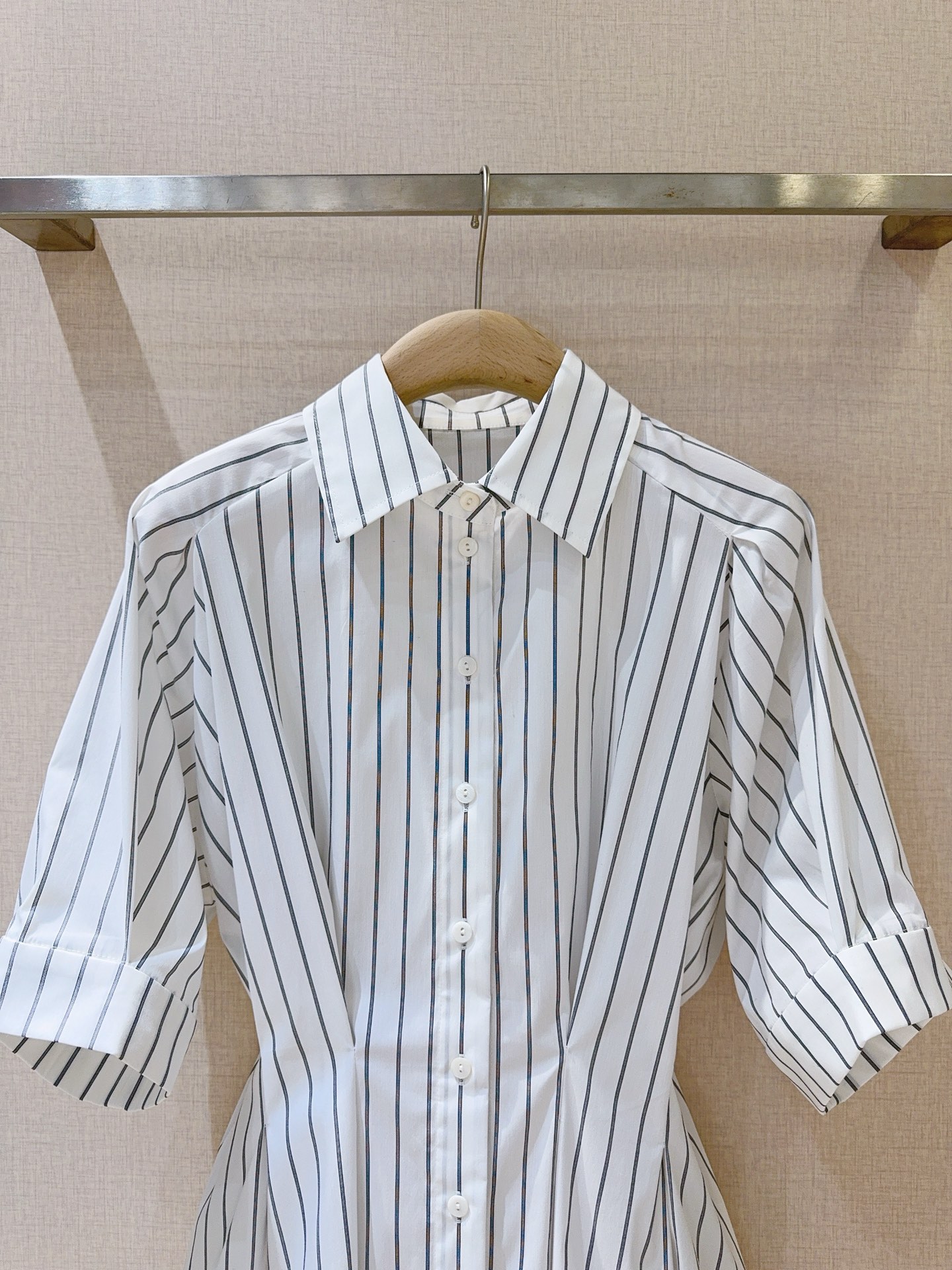Palmer Harding Striped Tie-Waist Shirt: Short Sleeve, Slim Fit 3 i1752641554314 7816 0 1