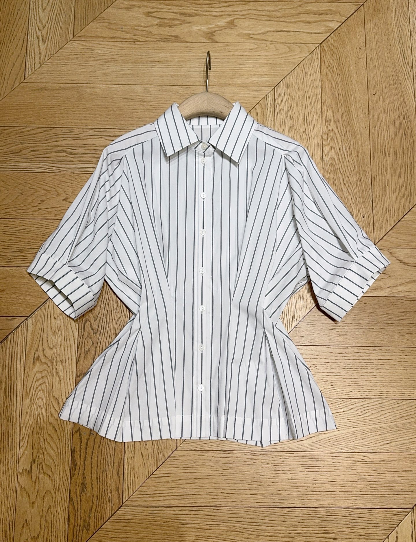Palmer Harding Striped Tie-Waist Shirt: Short Sleeve, Slim Fit 9 i1752641554334 2481 0 7