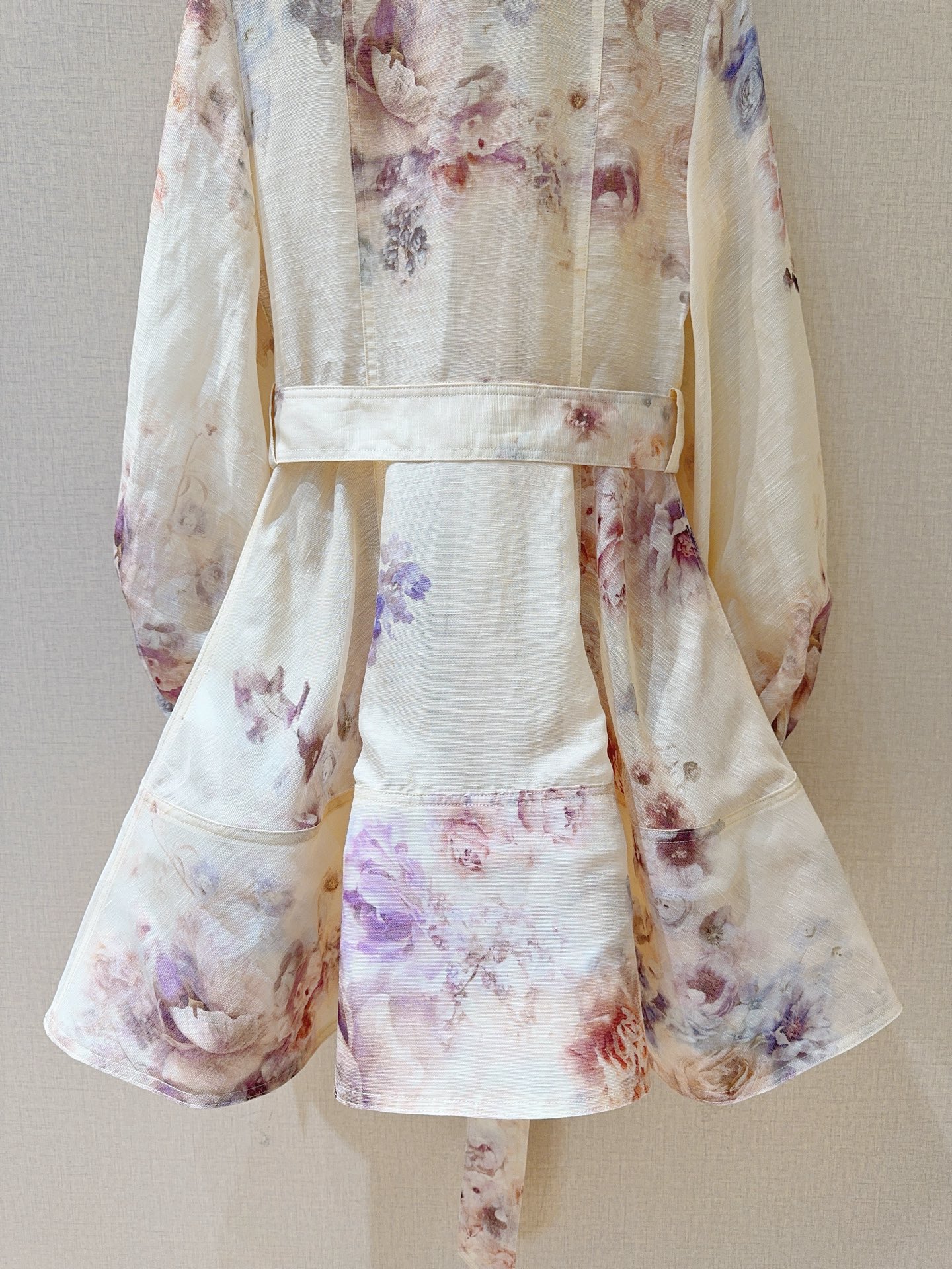 Zimmermann Floral Print Silk Linen Shirt Dress with Detachable Belt 6 i1757047579770 4279 0 4