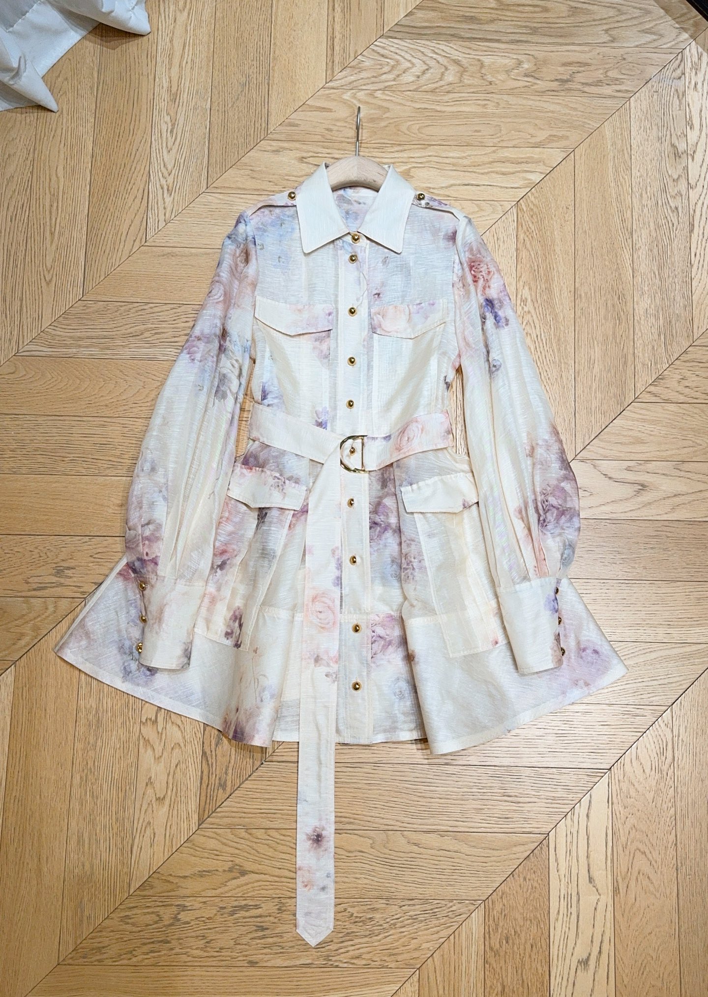 Zimmermann Floral Print Silk Linen Shirt Dress with Detachable Belt 8 i1757047581474 961 0 6