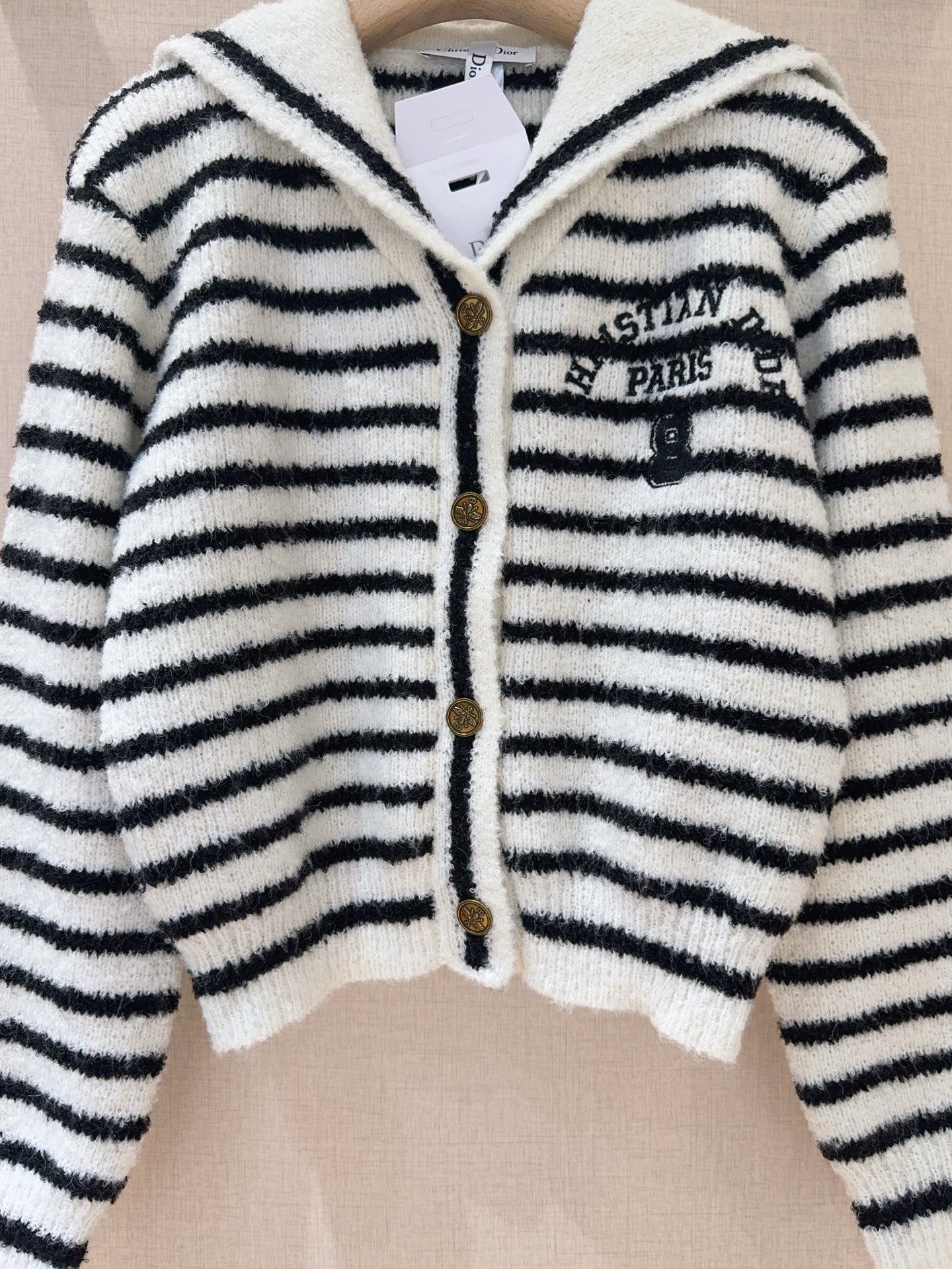 Striped Knit Sweater with Sailor Collar and Gold Buttons - Elegant & Comfortable 4 i1761377808018 1881 0 2
