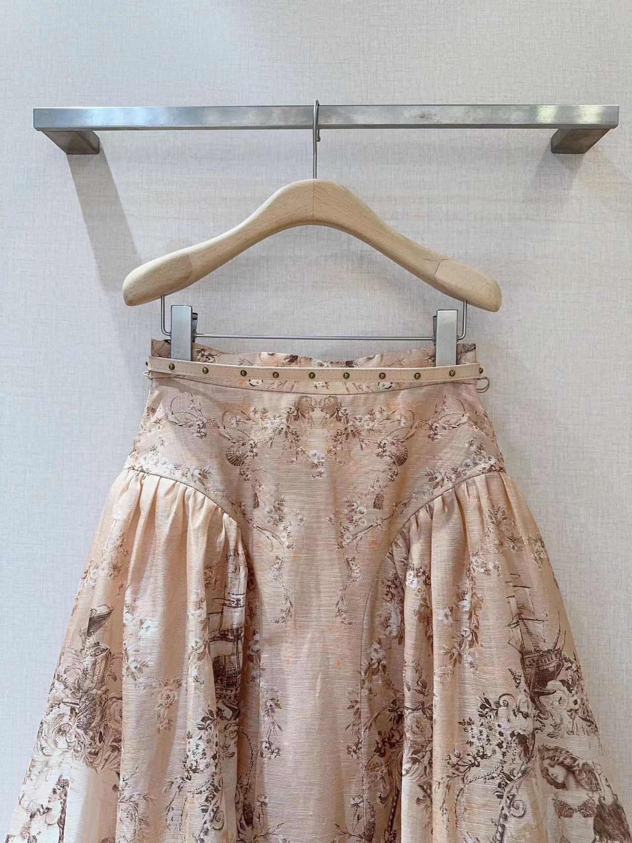 ZIMMERM*A*N*N 新品推荐🆕……长款半身裙，选用丝麻欧根纱面料制成，裙腰固定式设计，配有一条可