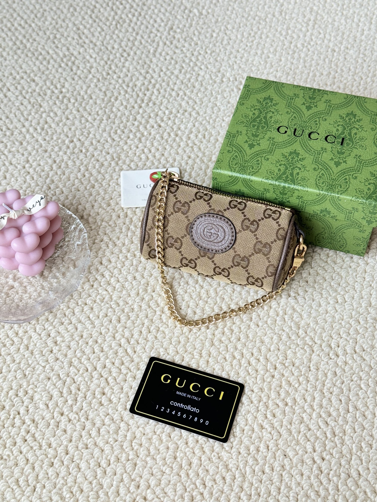 Gucci Monederos Alta calidad falsa
 Beige Mujeres Lona