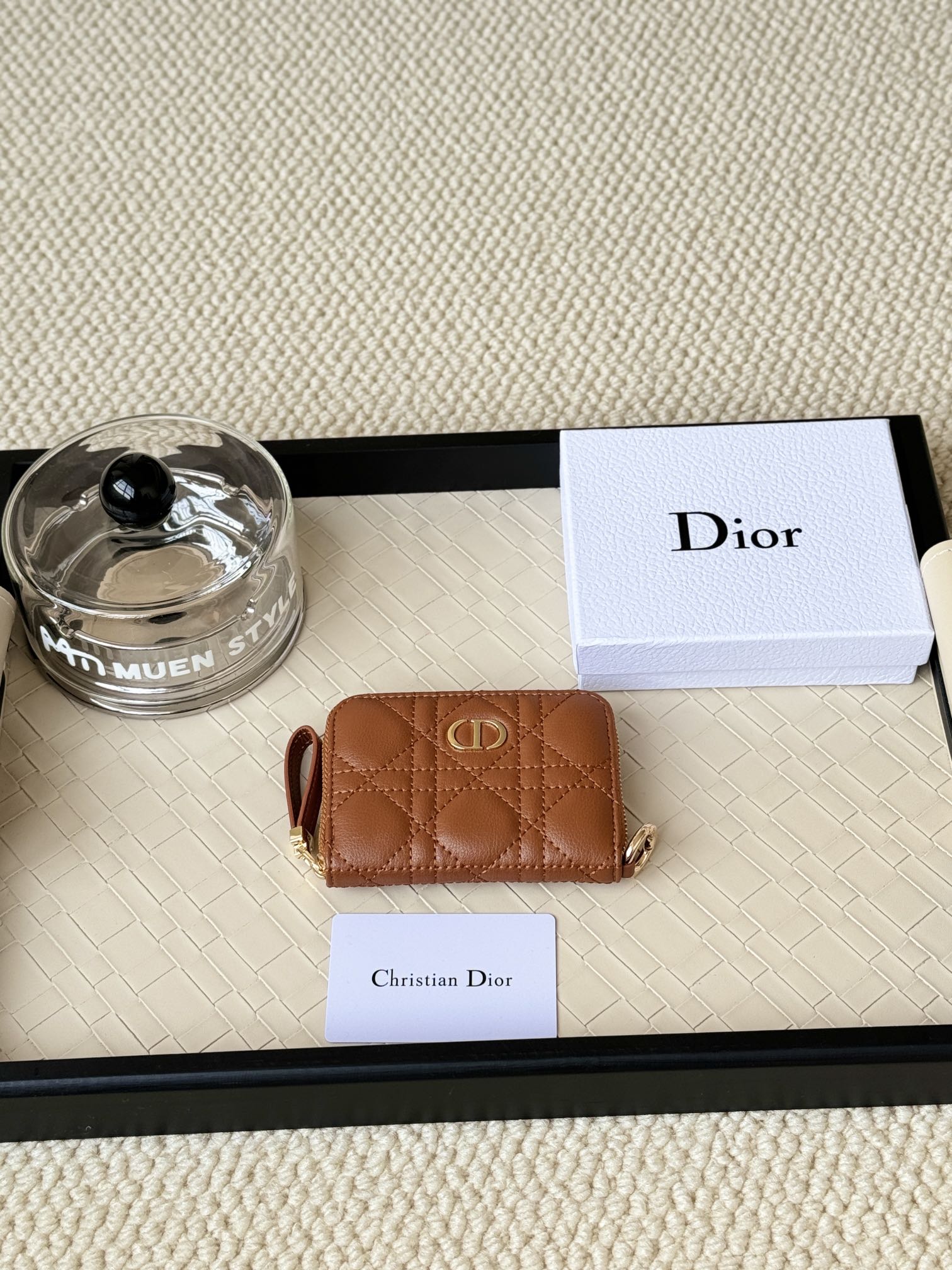 Dior Caro Moda
 Monederos Billetera Piel de vaca Cuero