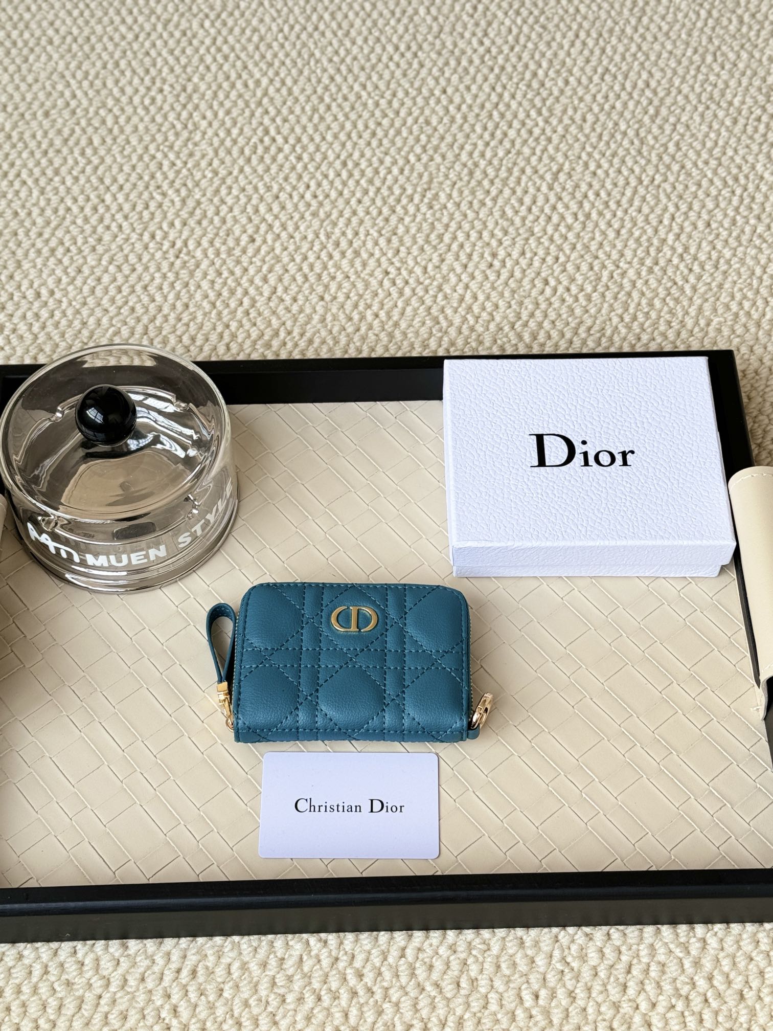 Dior Caro Monederos Billetera Piel de vaca Cuero