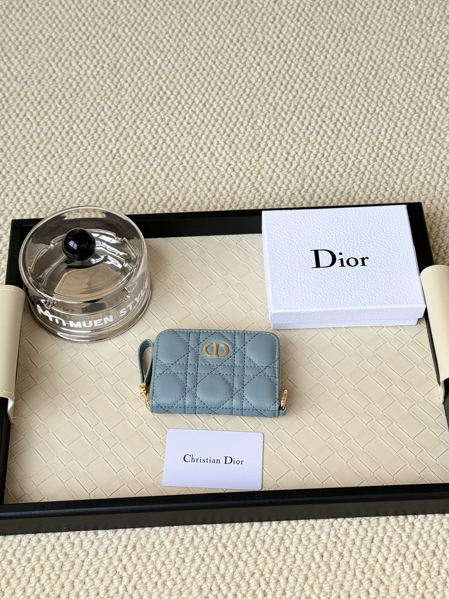 Dior Caro Monederos Billetera Piel de vaca Cuero