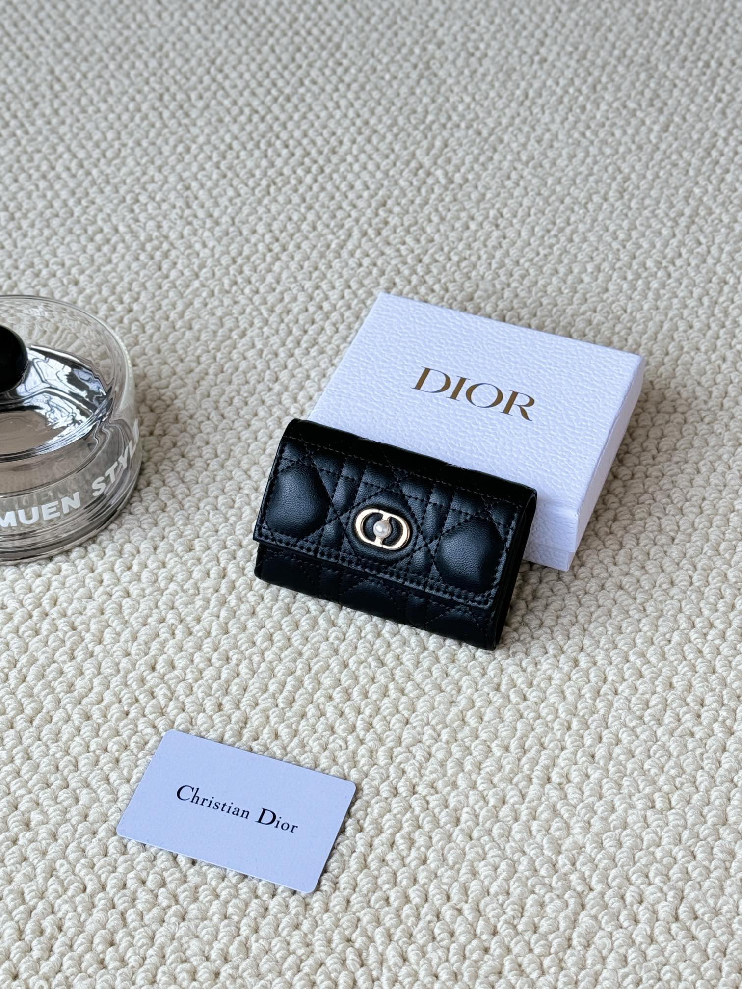 Dior Caro Wallet Card pack Lambskin Sheepskin Mini