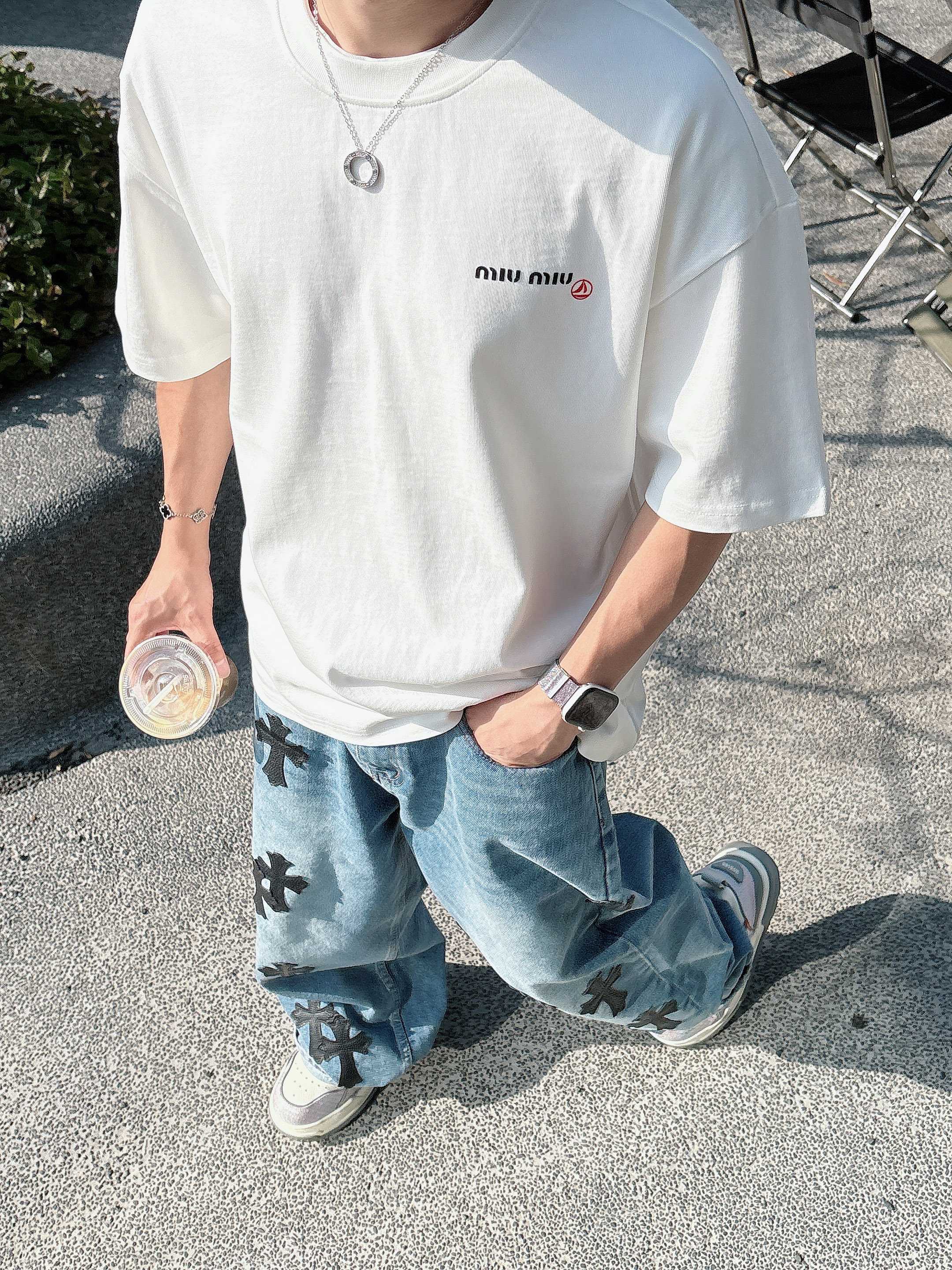 Petit Bateau x Miu Miu 联名 圆领短袖T恤服装,miumiu,男,女 3