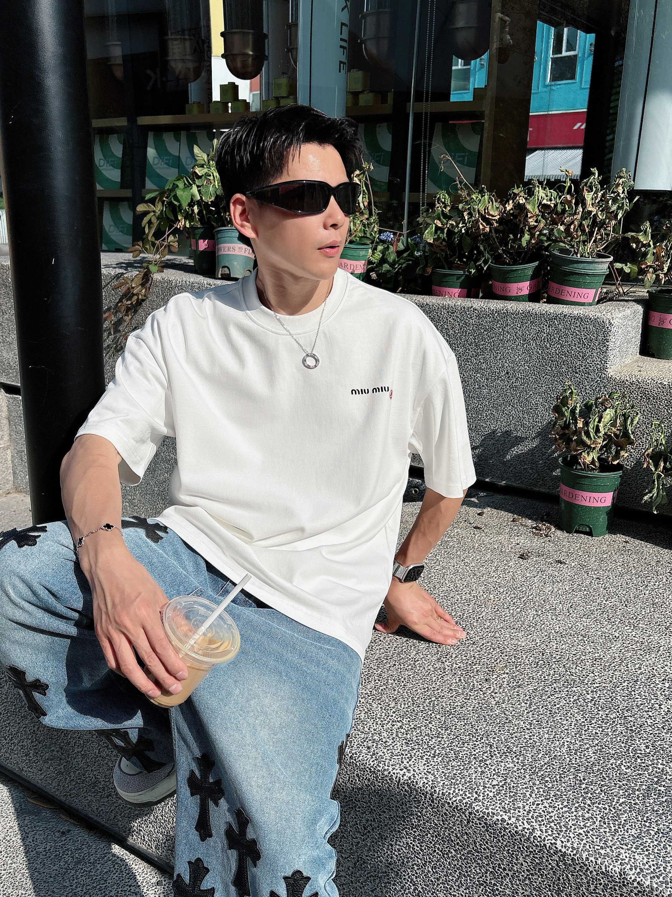 Petit Bateau x Miu Miu 联名 圆领短袖T恤服装,miumiu,男,女 6