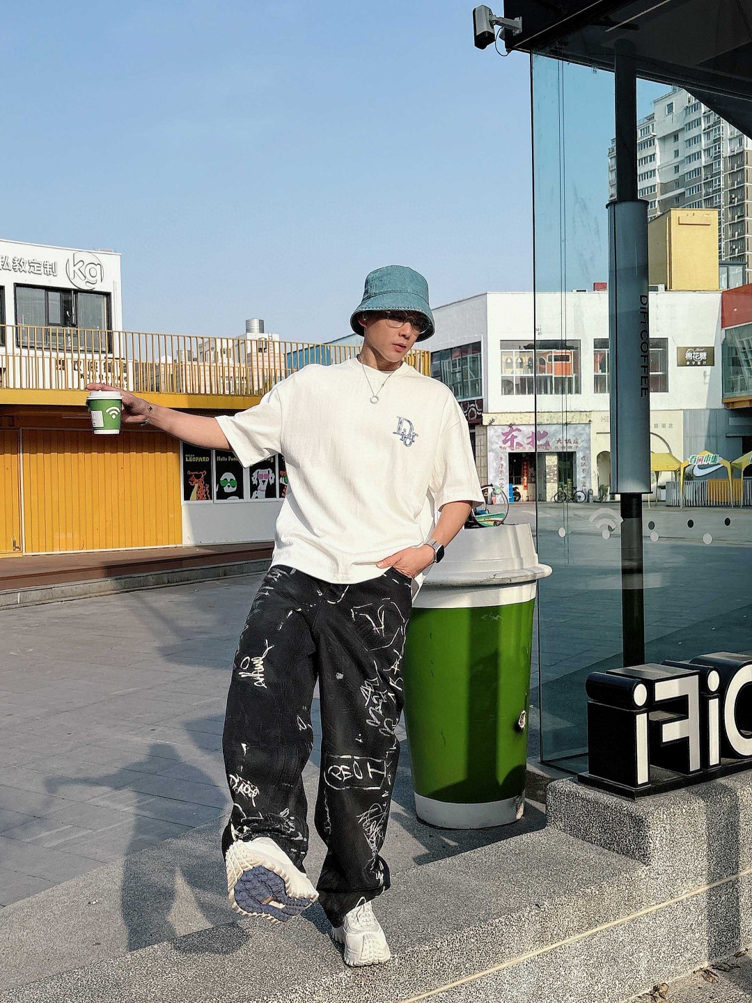 25SS dior秀场联名限定新款圆领短袖T恤，选用330克双纱平织...