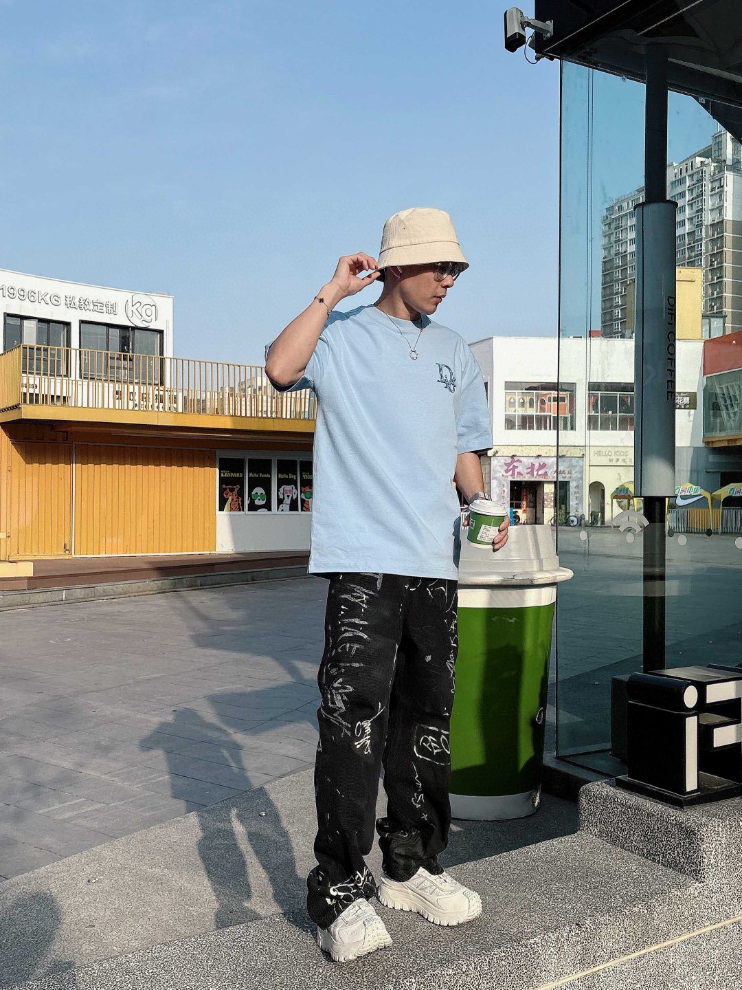 25SS dior秀场联名限定新款圆领短袖T恤，选用330克双纱平织...