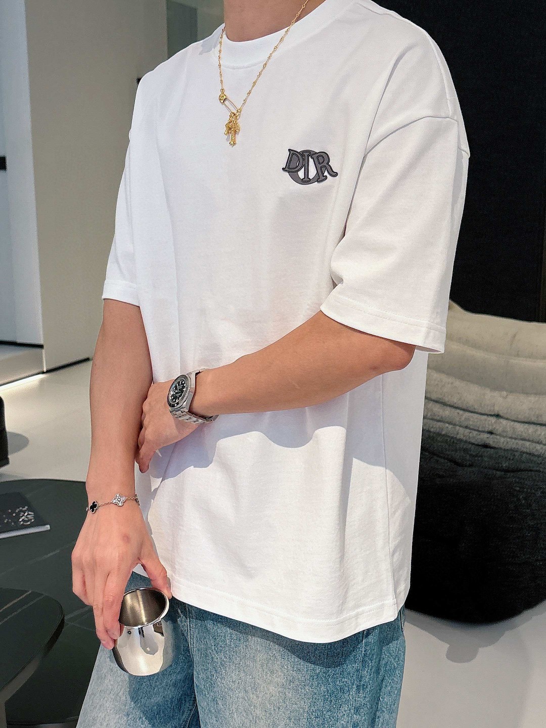 Dior Charm T恤服装,男,女,dior 8