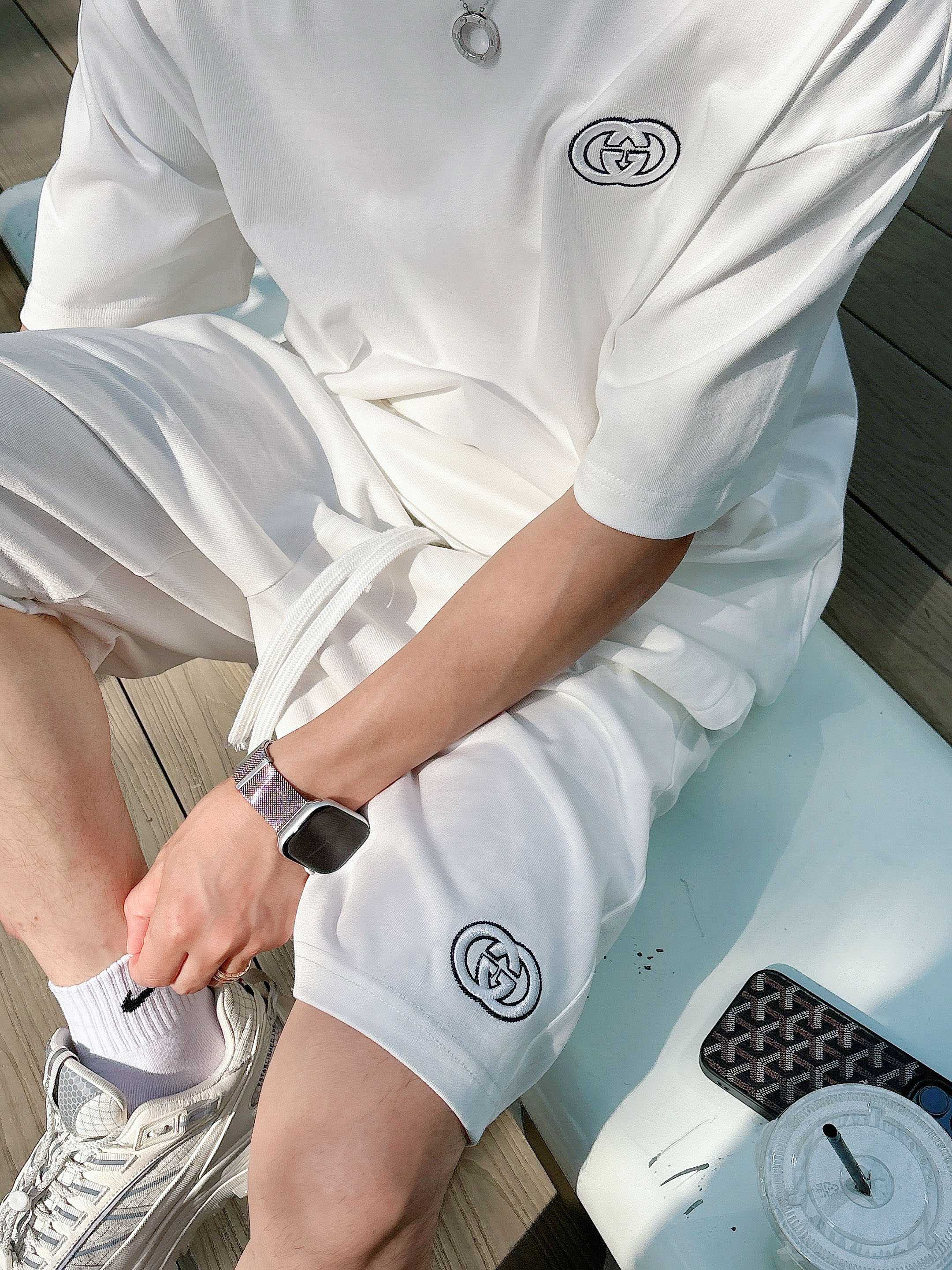 Gucci Heavy Cotton Tee & Shorts Set - Embroidered Logo, Unisex Style 8 a1746886442488 7130