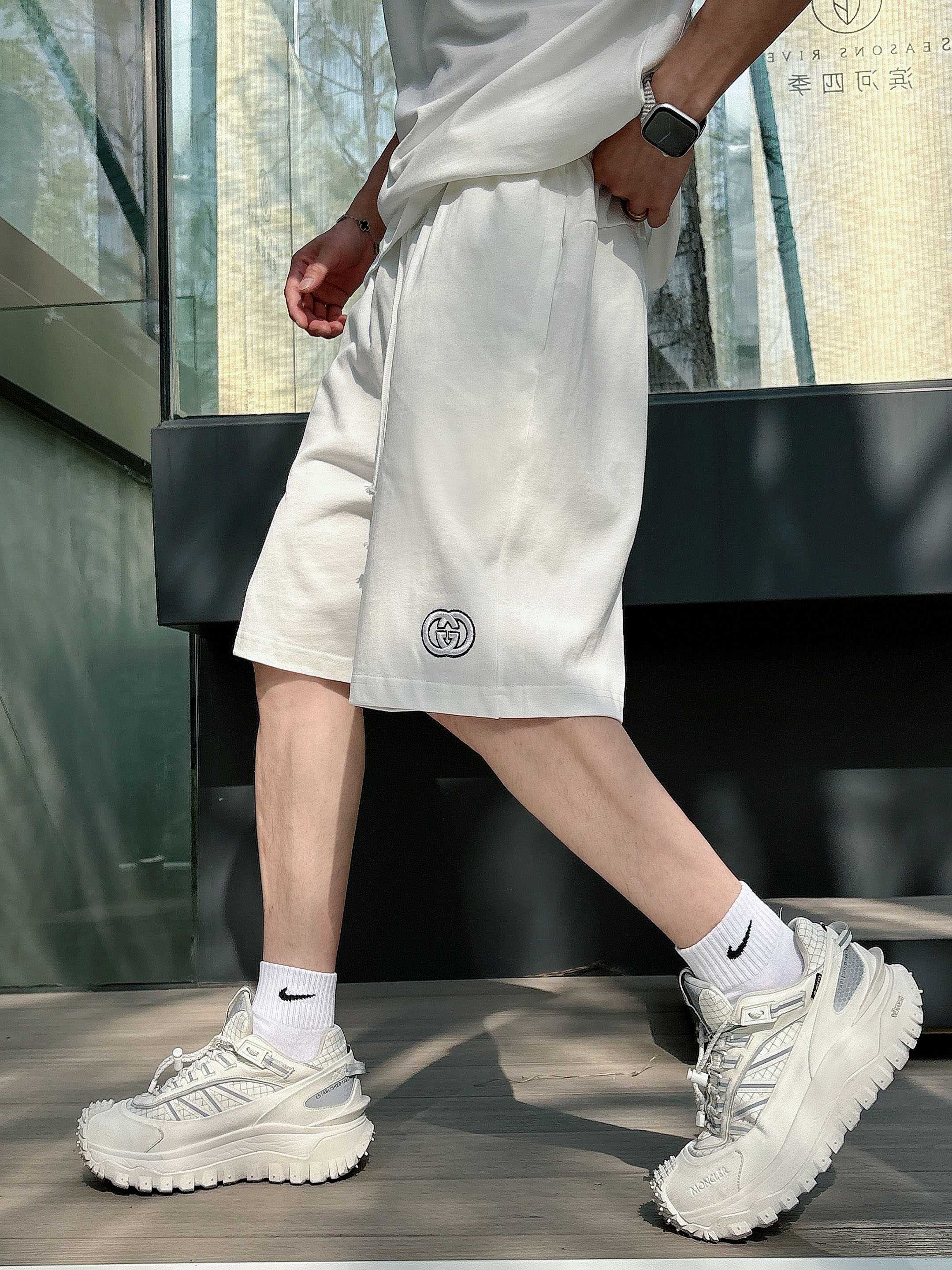 Gucci Heavy Cotton Tee & Shorts Set - Embroidered Logo, Unisex Style 3 a1746886442526 7888
